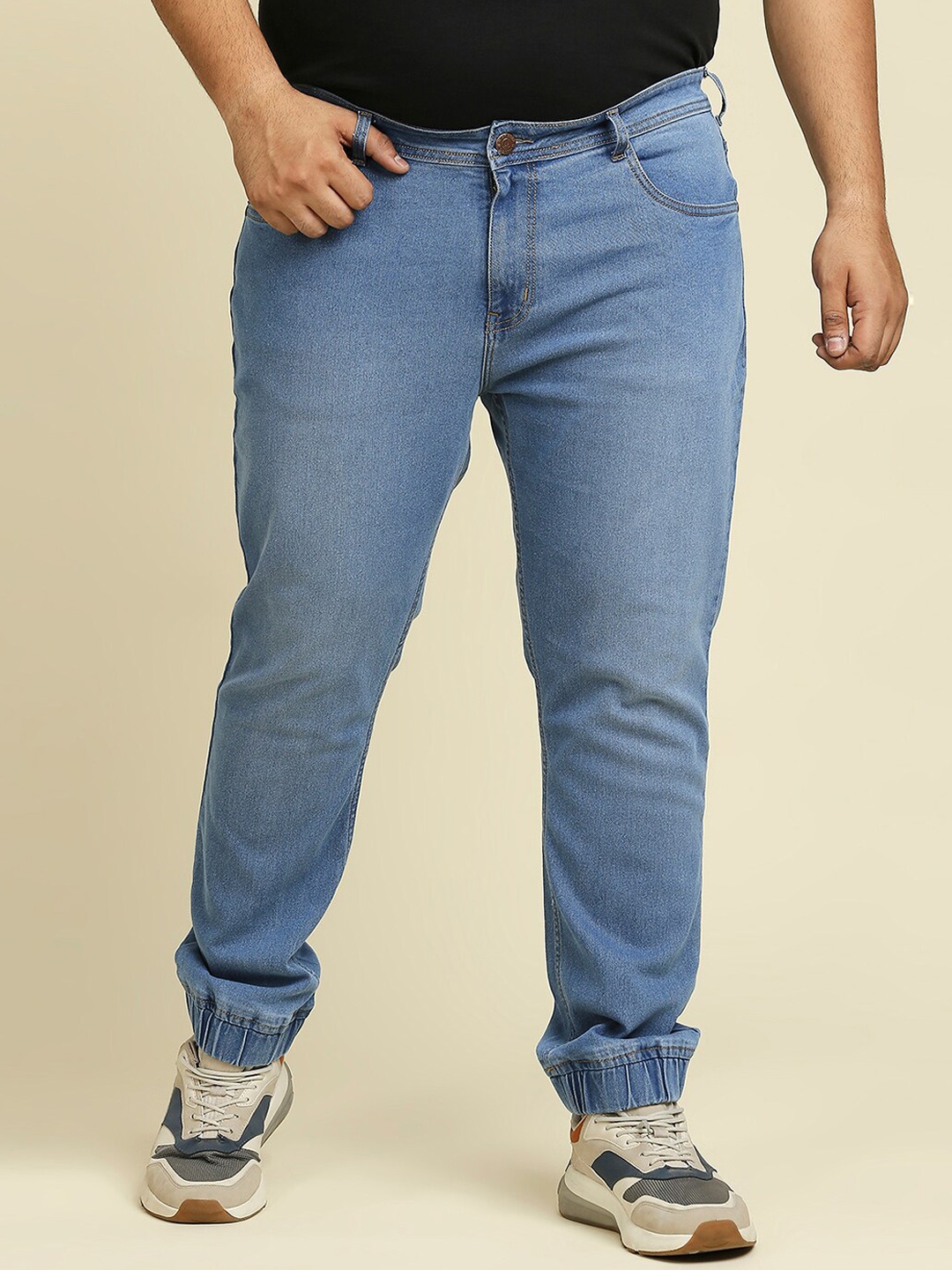 

Freeform by High Star Men Plus Size Blue Slim Fit Light Fade Stretchable Jeans