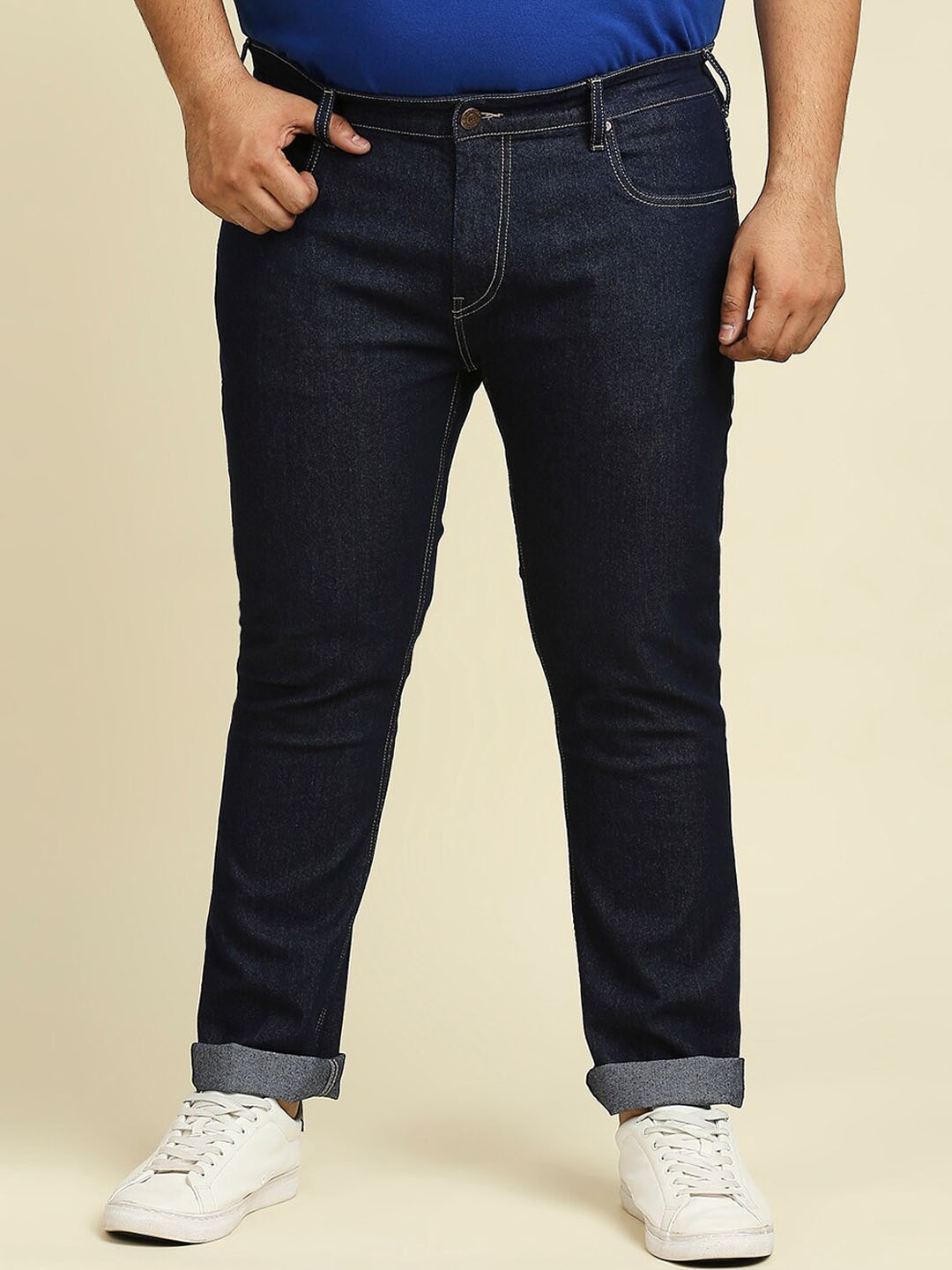 High Star Men Blue Slim Fit Stretchable Plus Size Jeans
