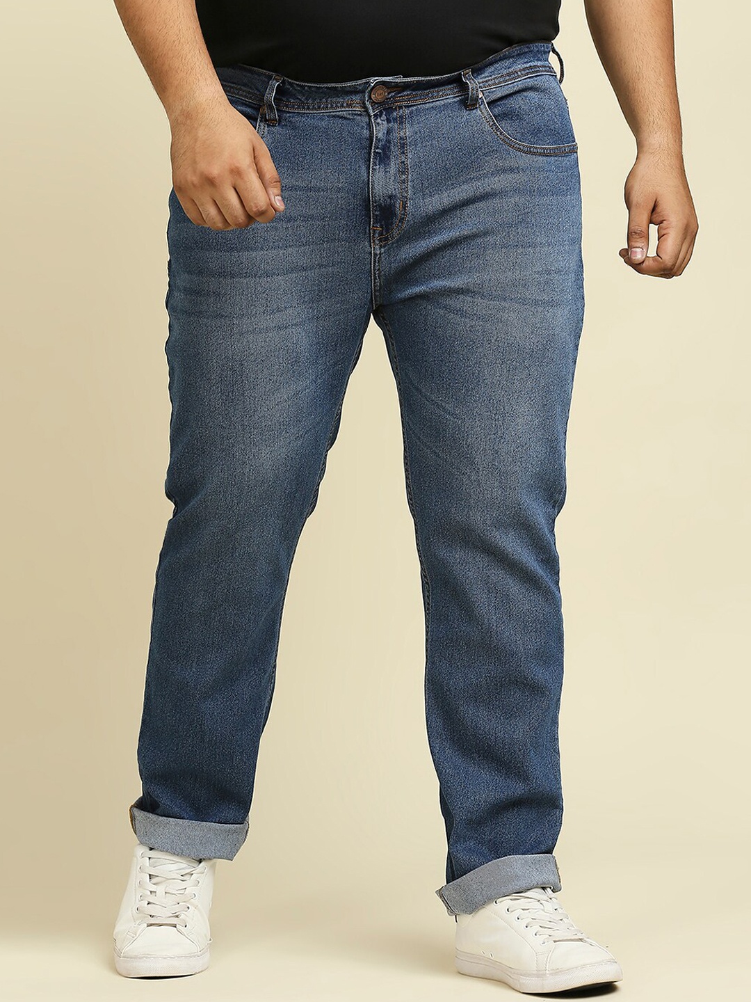 

Freeform by High Star Men Plus Size Blue Slim Fit Light Fade Stretchable Jeans