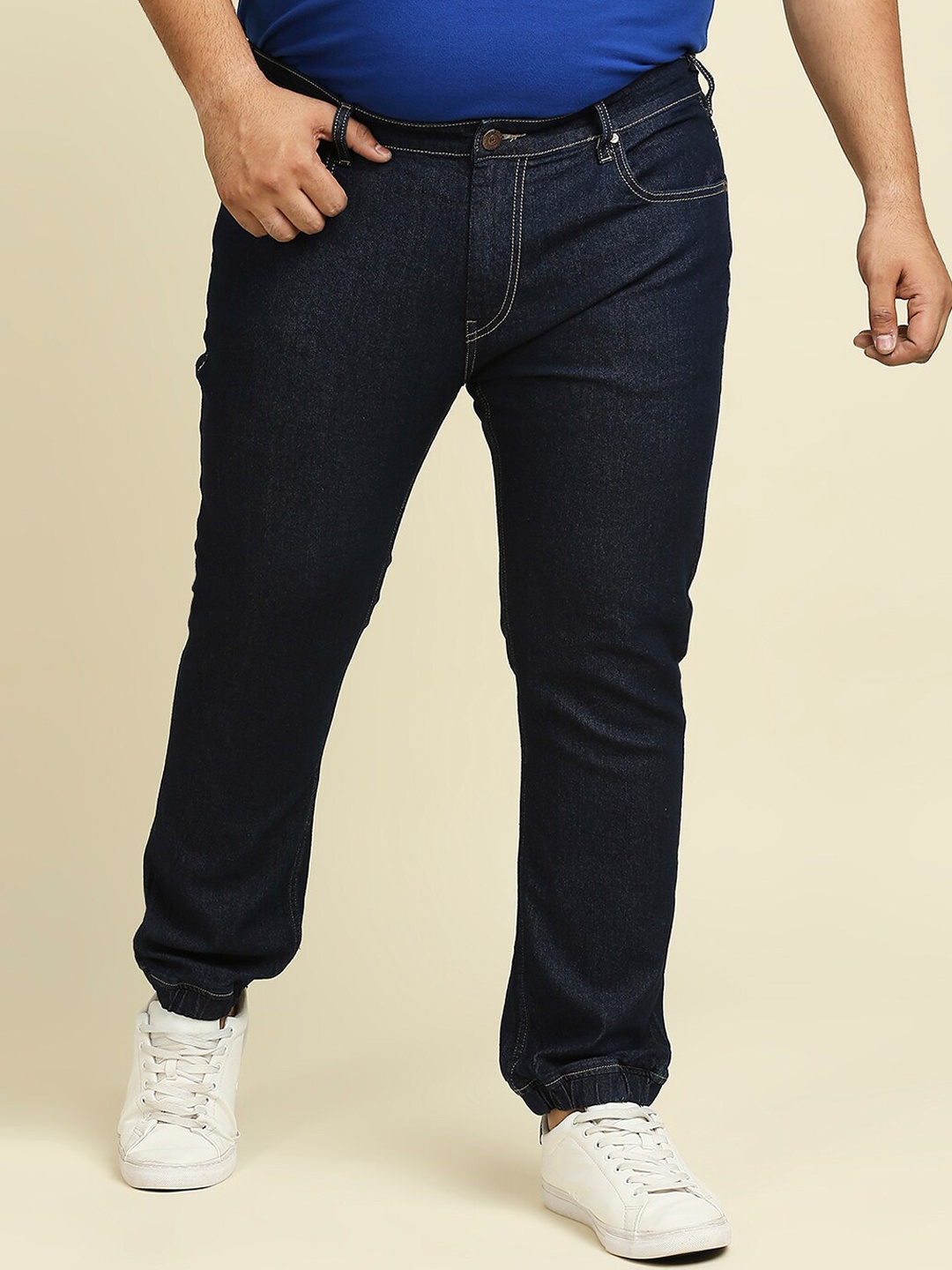Freeform by High Star Men Plus Size Blue Slim Fit Stretchable Jeans