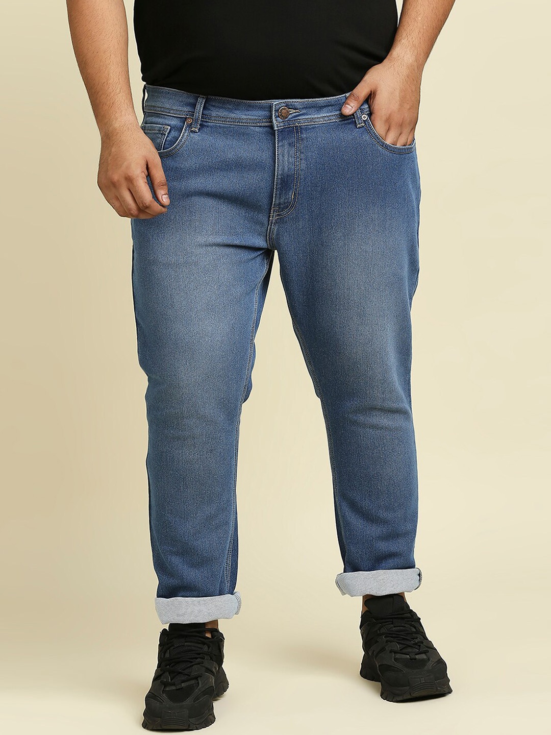 

Freeform by High Star Men Plus Size Blue Slim Fit Light Fade Stretchable Jeans