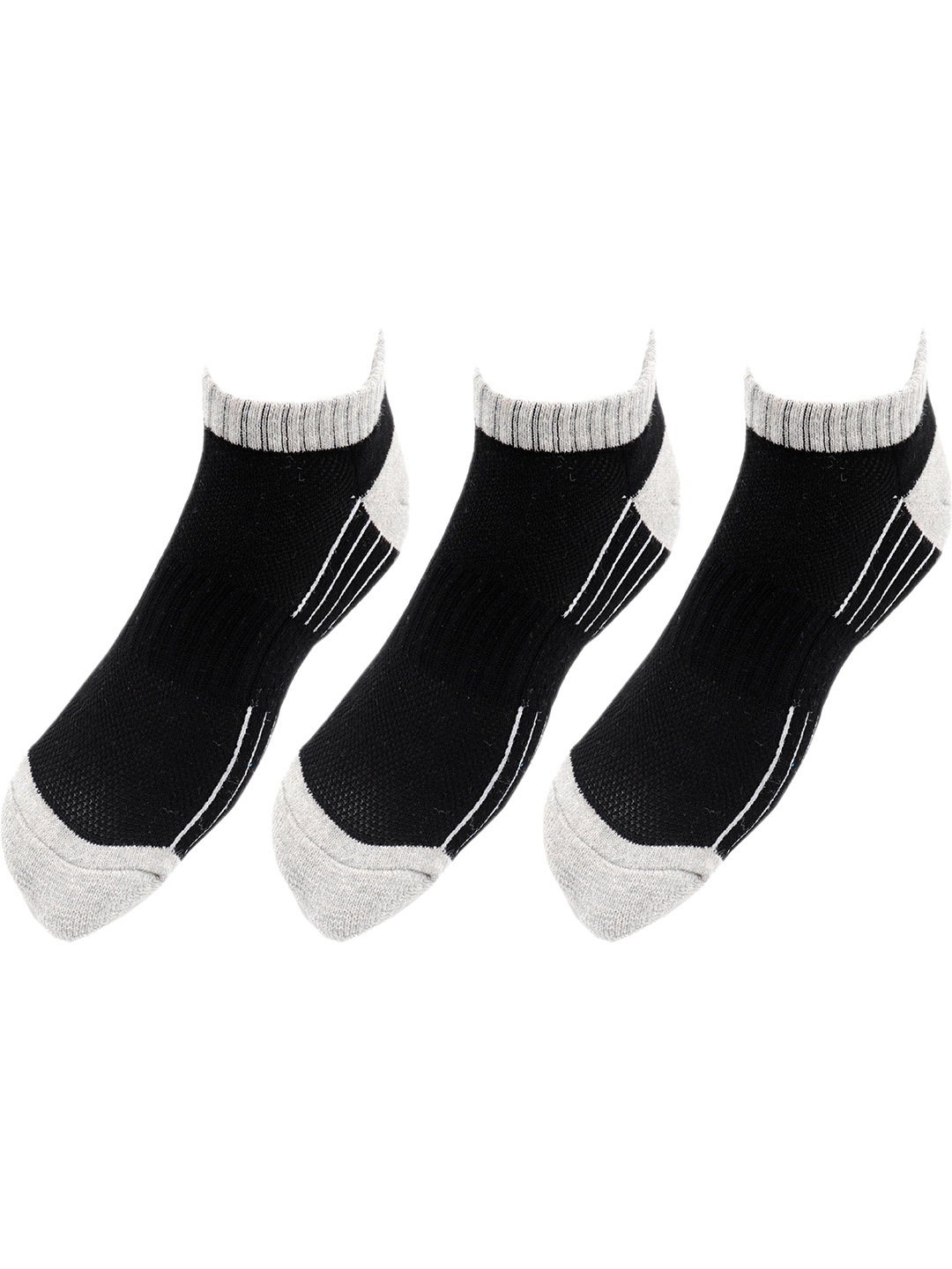 

RC. ROYAL CLASS Men Pack of 3 Assorted Ankle Length Cotton Socks, Black
