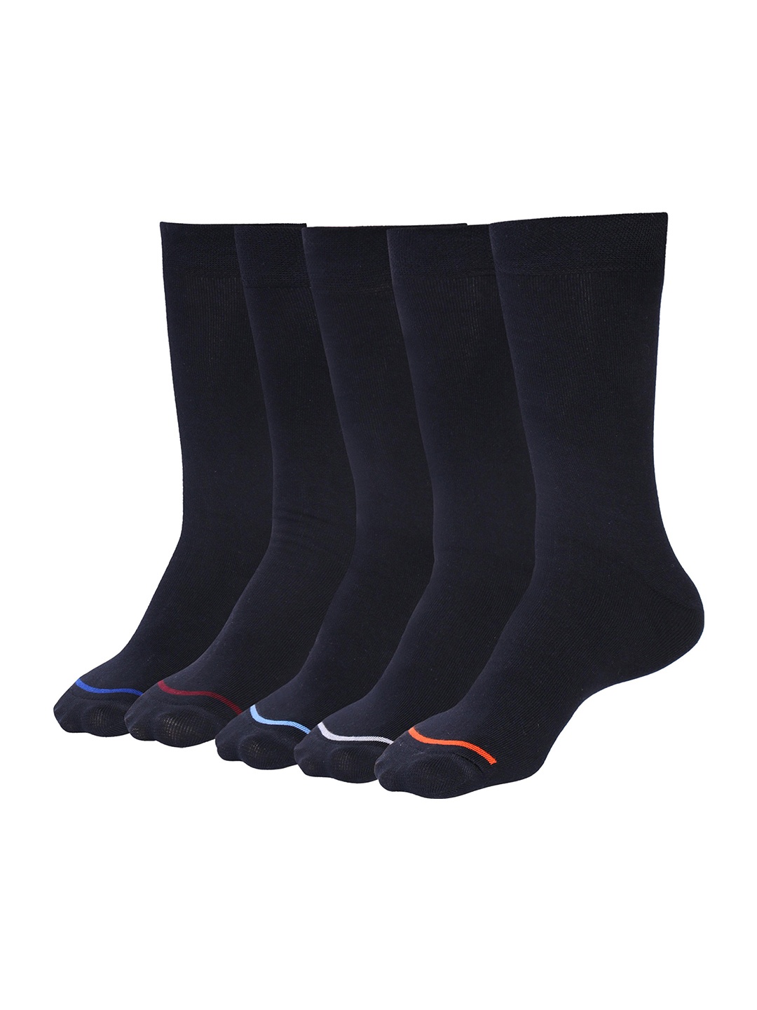 

RC. ROYAL CLASS Men Pack of 5 Black Solid Calf Length Socks
