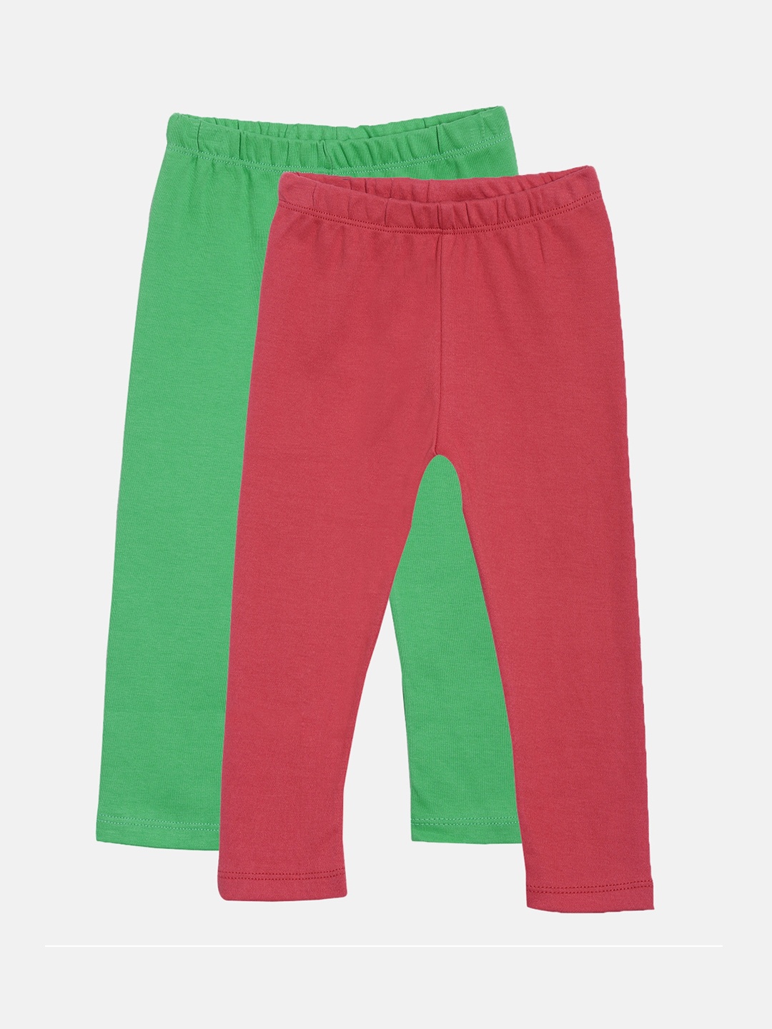 

Kryptic Infant Girls Solid Ankle Length Pure Cotton Leggings Pack of 2, Green