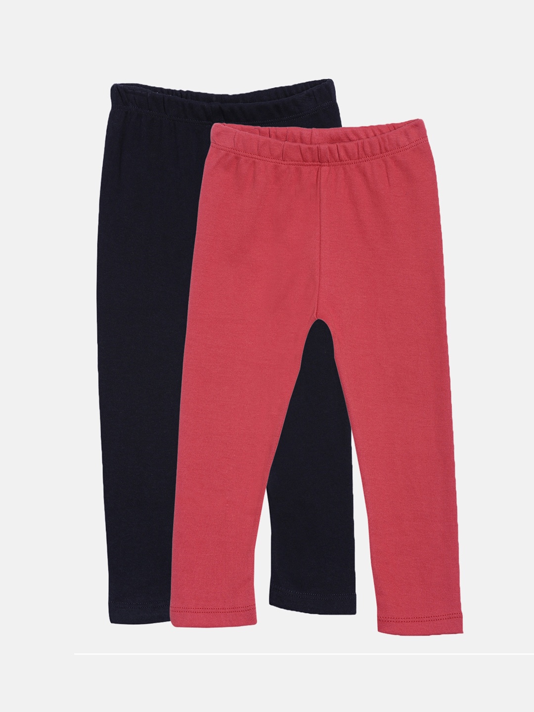 

Kryptic Infant Girls Pack of 2 Pink & Black Solid Pure Cotton Ankle-Length Leggings