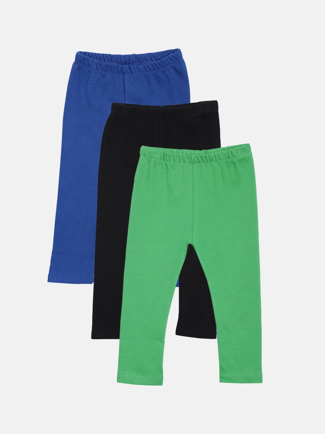 

Kryptic Girls Cotton Solid Ankle-Length Leggings - Pack Of 3, Green
