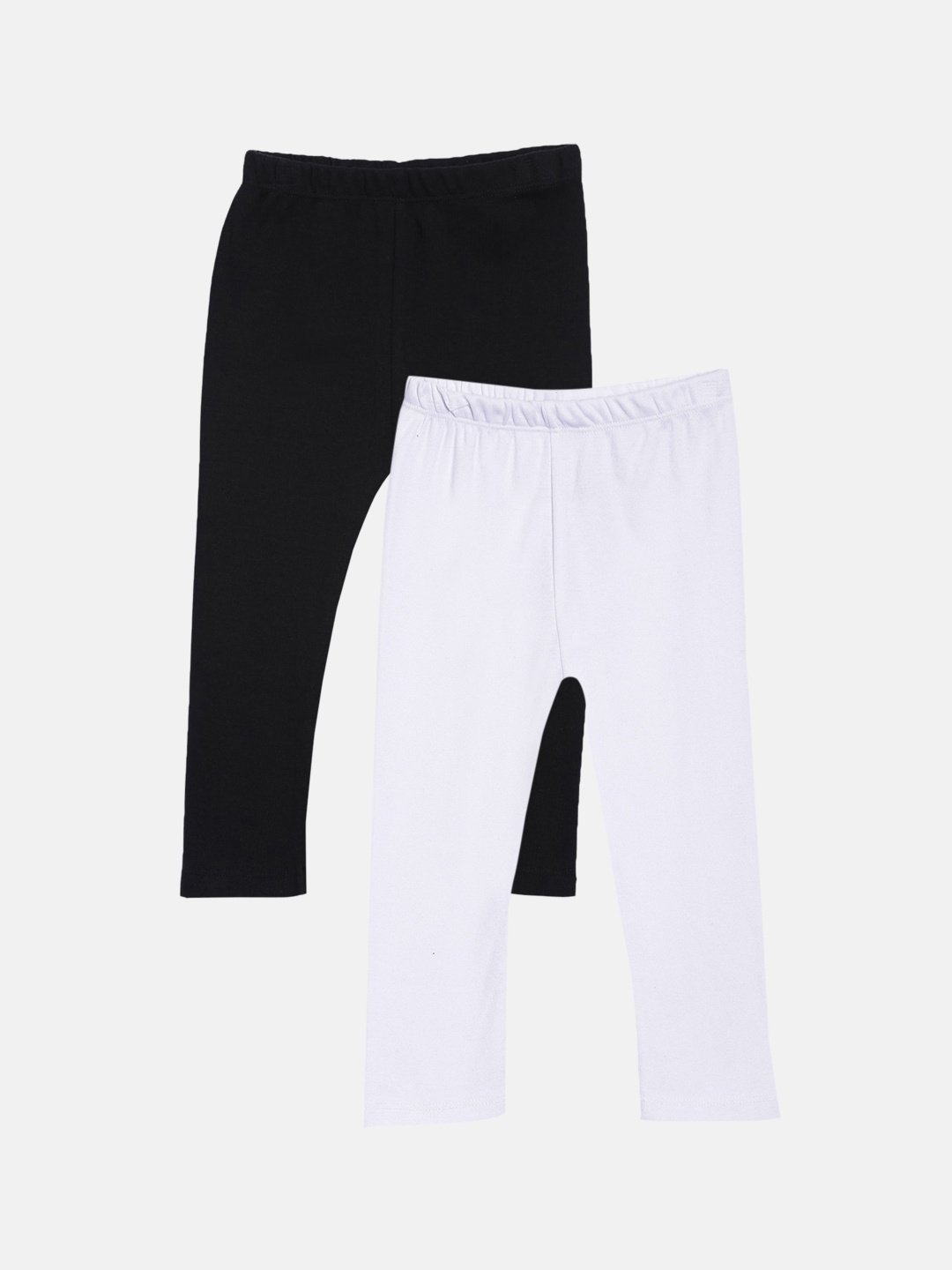 

Kryptic Infant Pack of 2 Solid Pure Cotton Ankle-Length Leggings, White