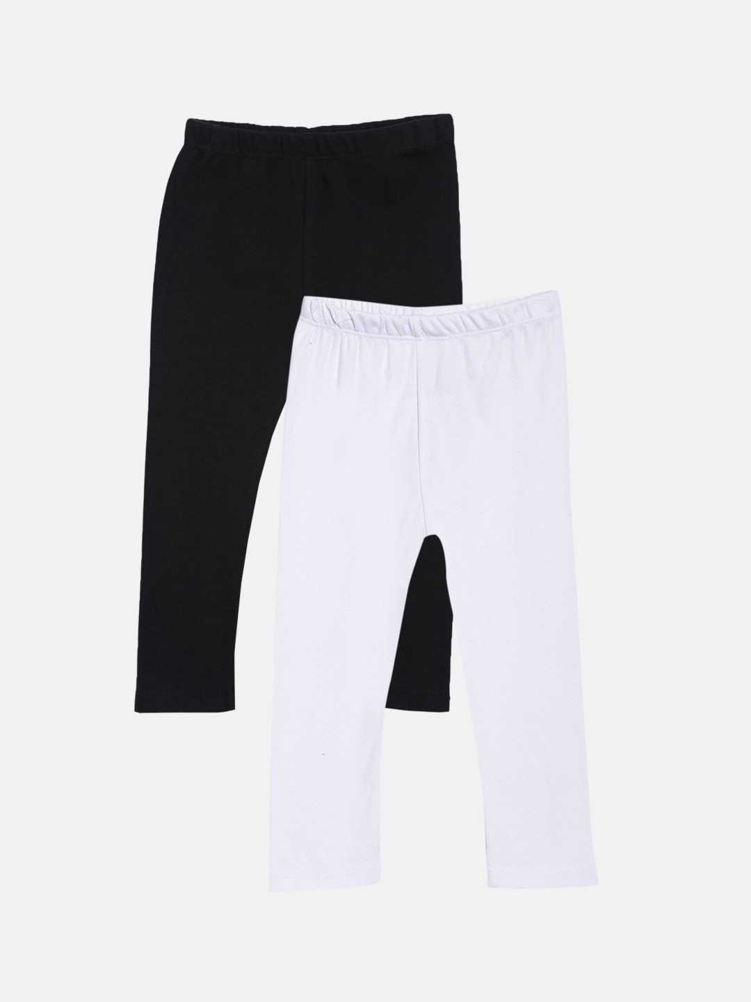 

Kryptic Infant Girls Pack Of 2 Solid Pure Cotton Ankle-Length Leggings, White