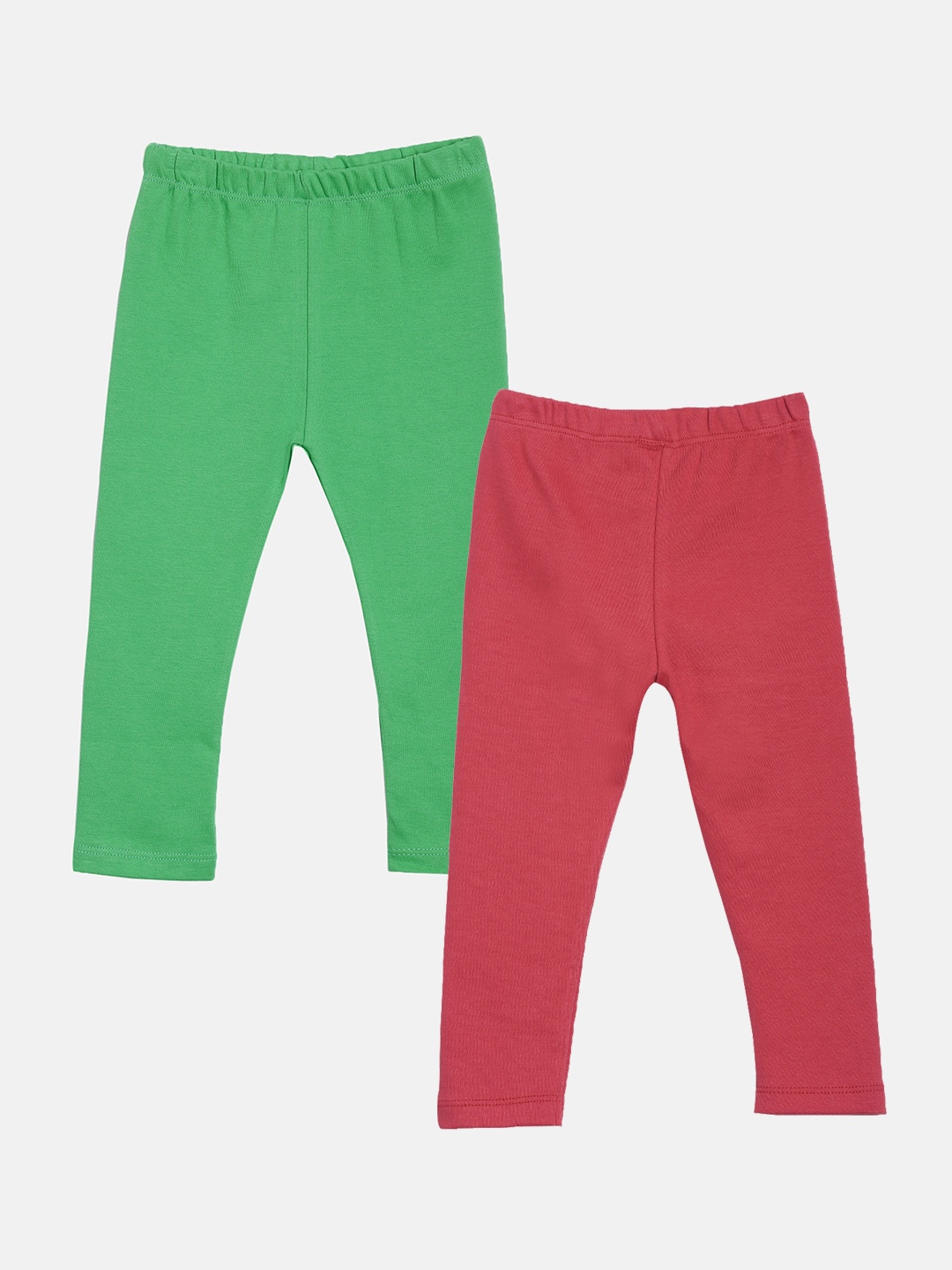 

Kryptic Girls Green & Red Pack Of 2 Solid Pure Cotton Leggings