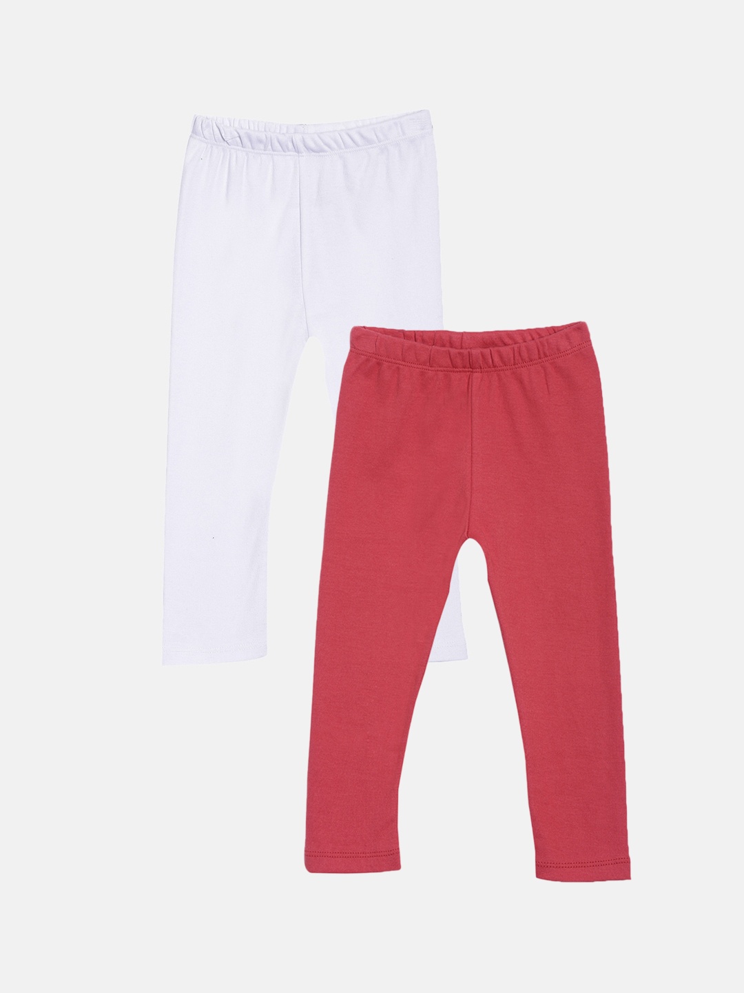 

Kryptic Girls Pack of 2 Solid Cotton Leggings, Red