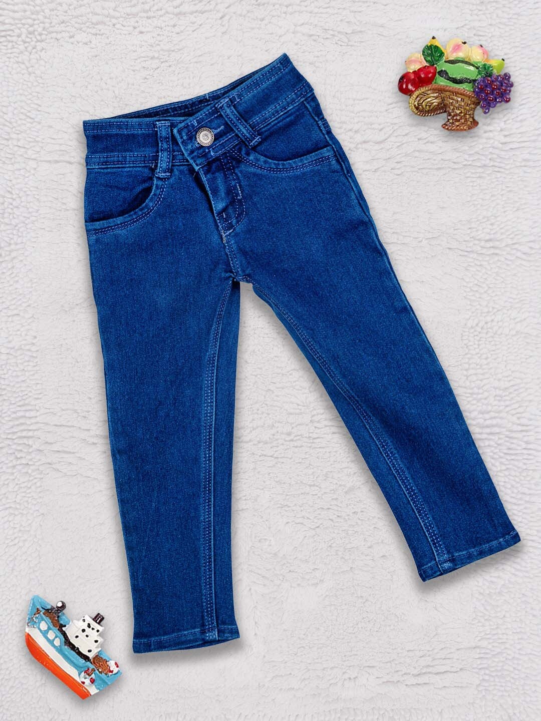 

MeeMee Girls Blue Regular Fit Low-Rise Stretchable Jeans