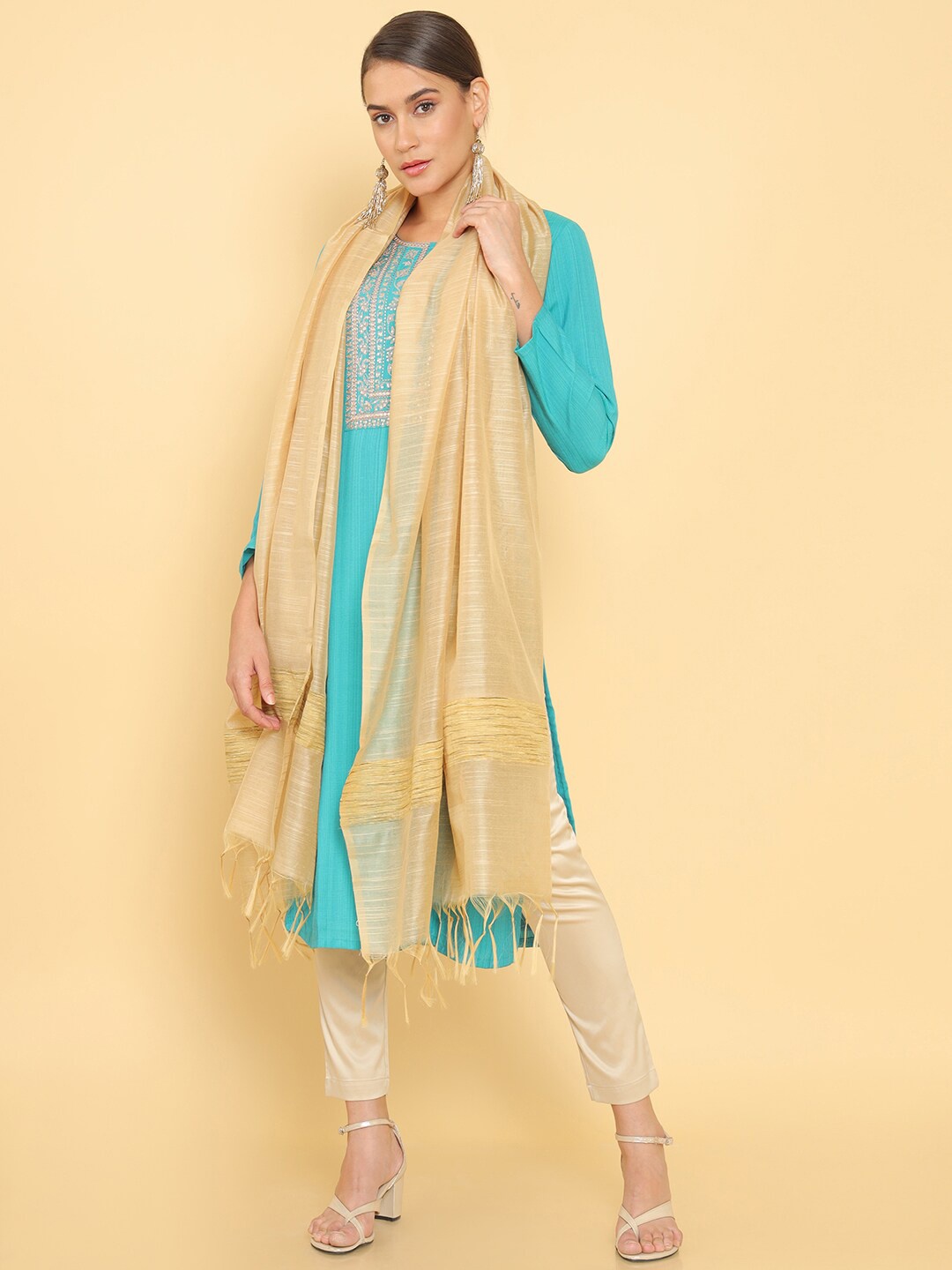 

Soch Beige Viscose Rayon Dupatta