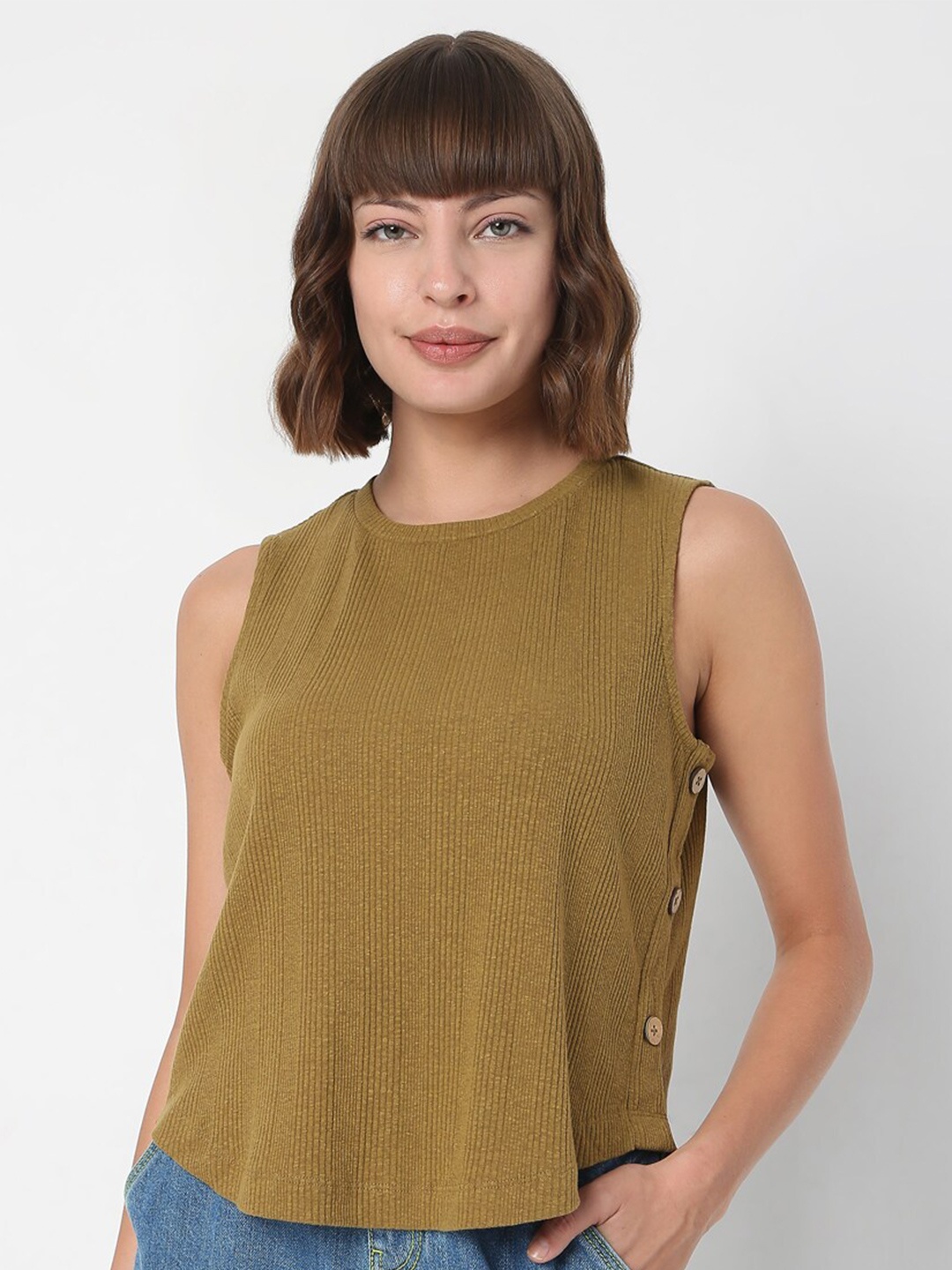 

Vero Moda Olive Green Solid Top