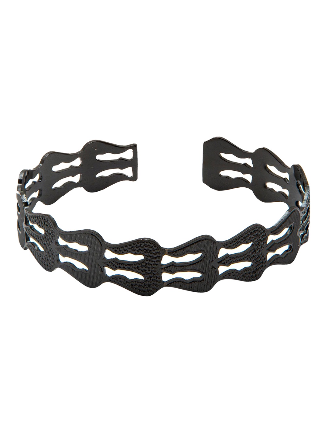 

bodha Men Black Brass Trishul Oxidised Wraparound Bracelet