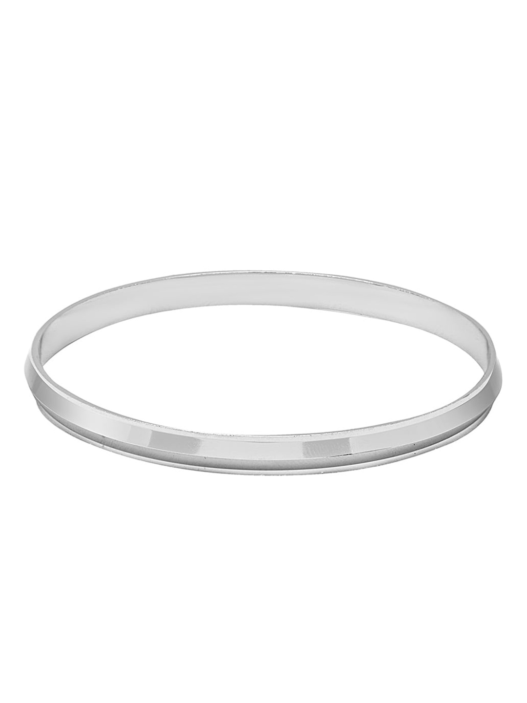 

bodha Men Silver-Toned Brass Silver-Plated Kada Bracelet