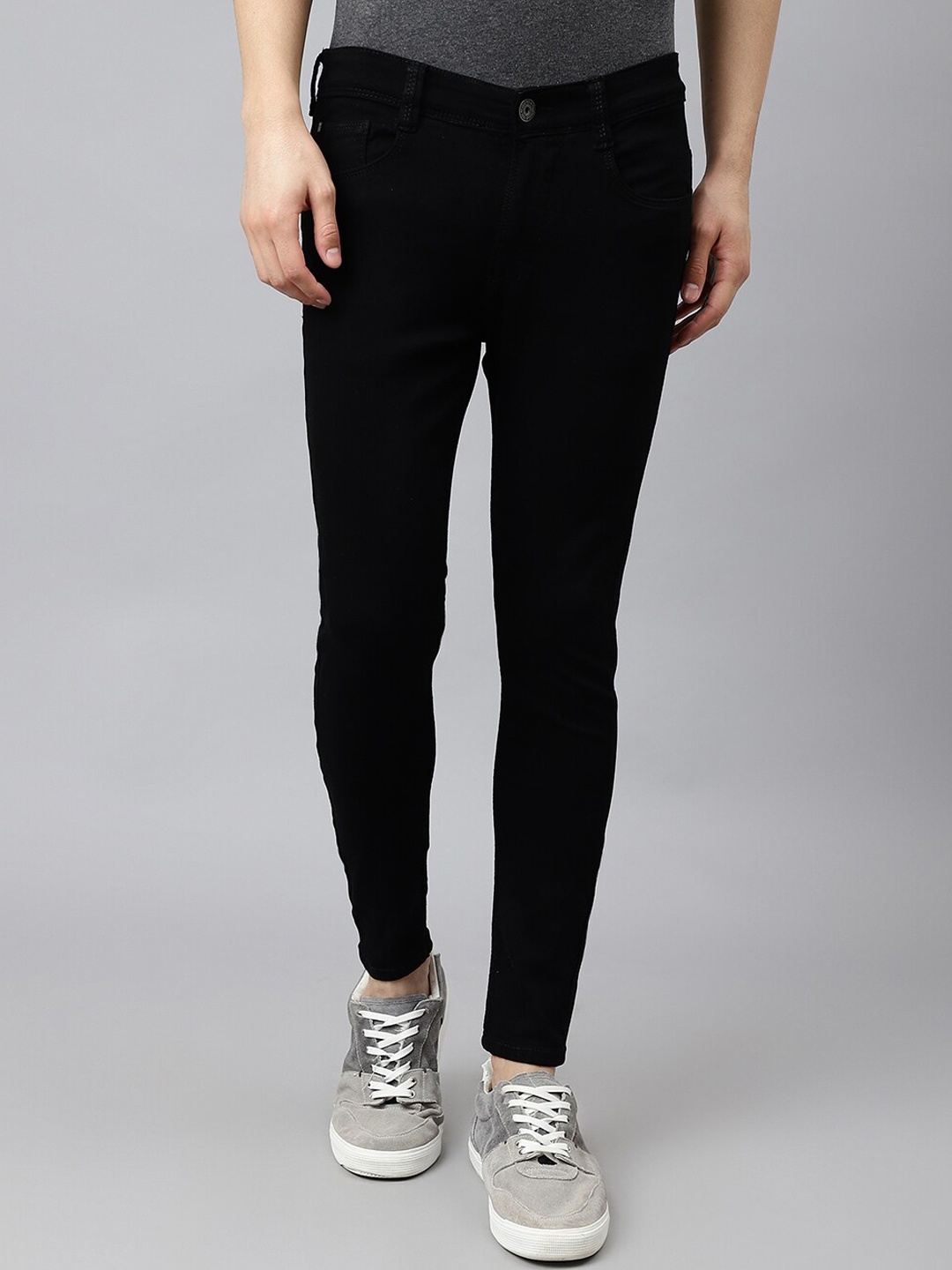 

Code 61 Men Black Super Skinny Fit Low-Rise Stretchable Jeans