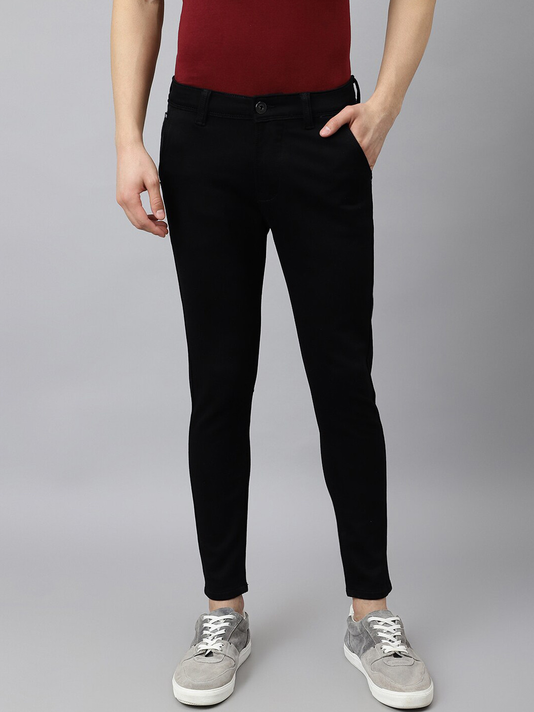 

Code 61 Men Black Skinny Fit Low-Rise Stretchable Jeans