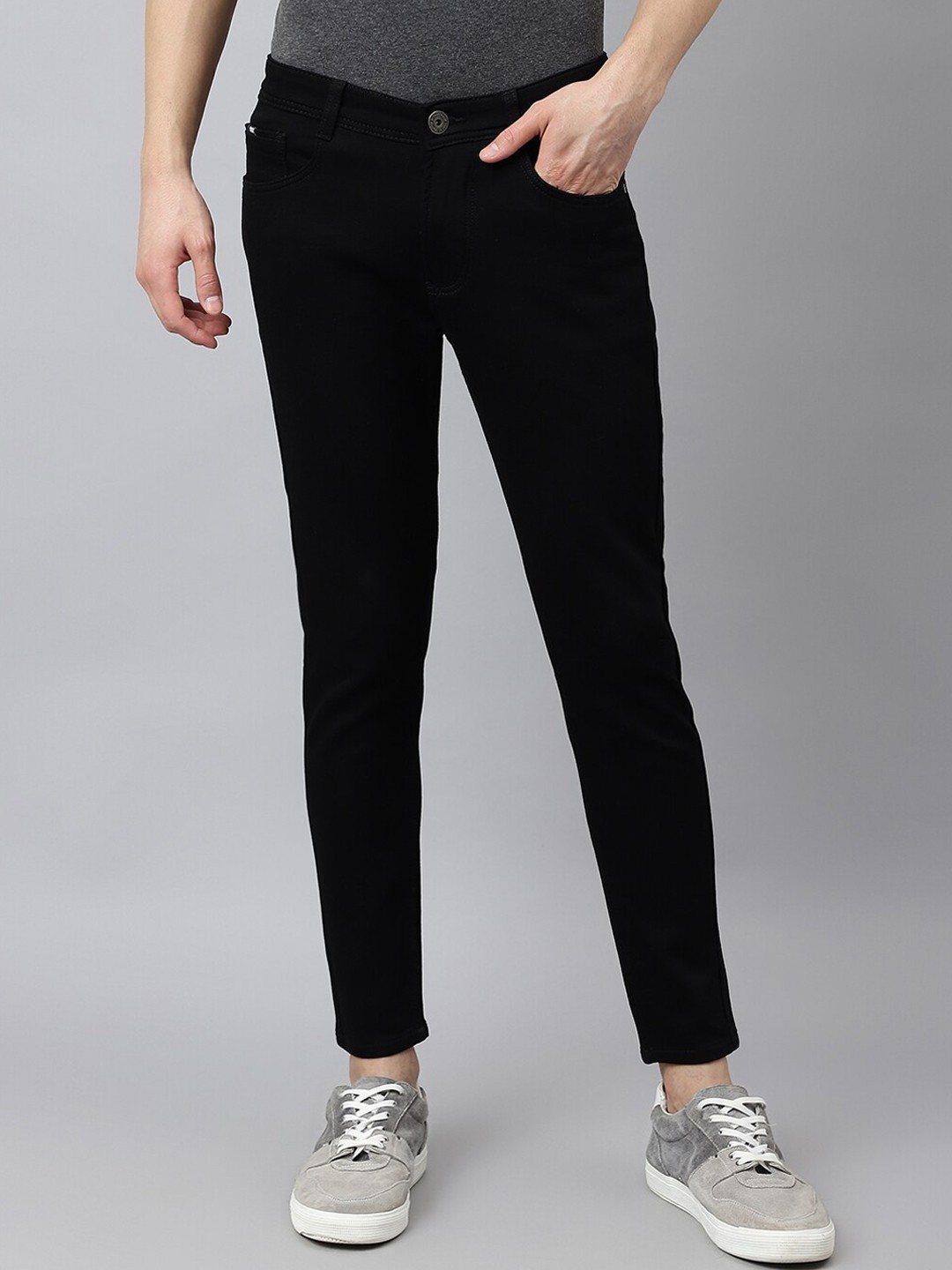 

Code 61 Men Black Skinny Fit Low-Rise Stretchable Jeans