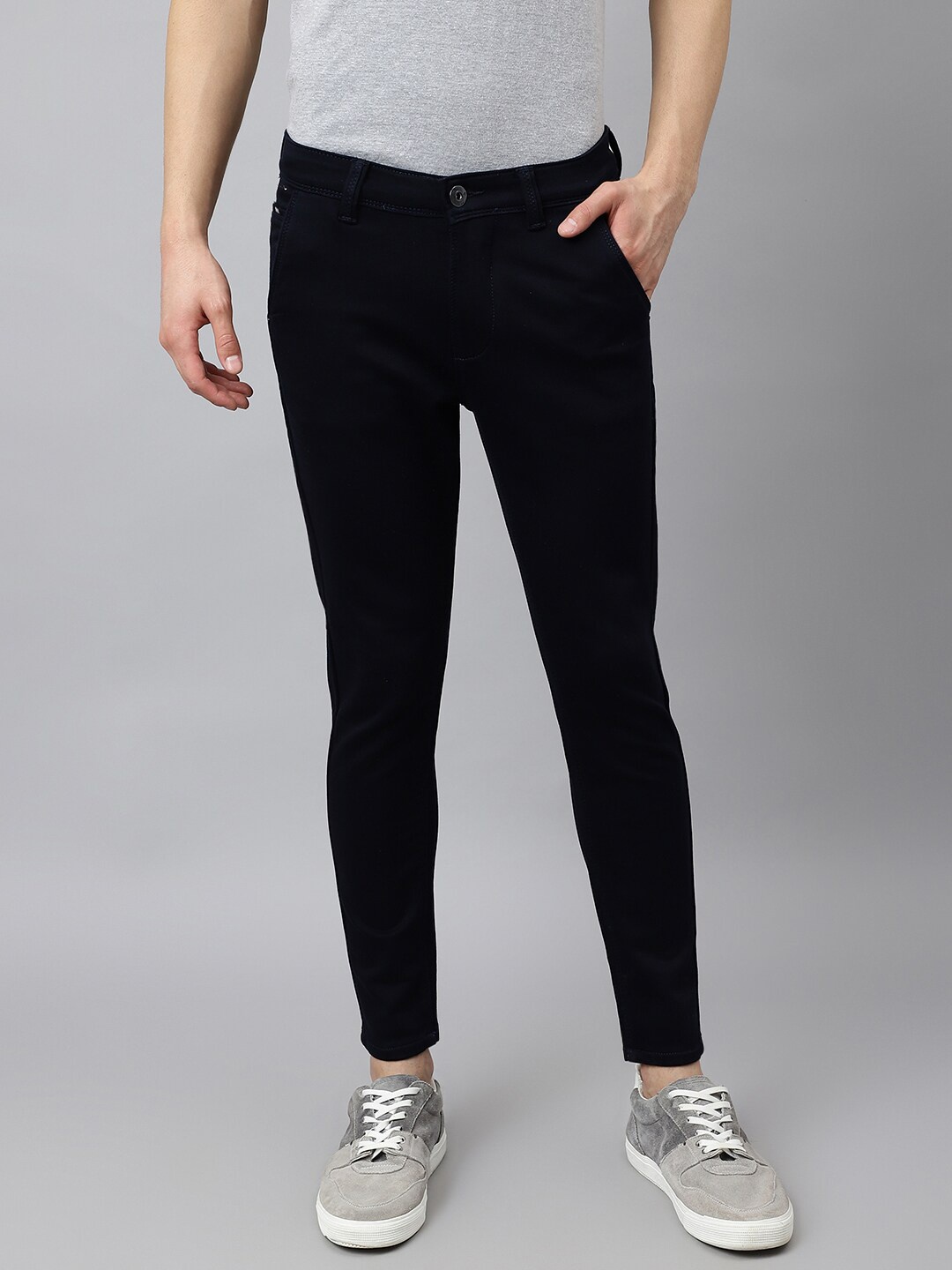 

Code 61 Men Navy Blue Skinny Fit Low-Rise Stretchable Jeans