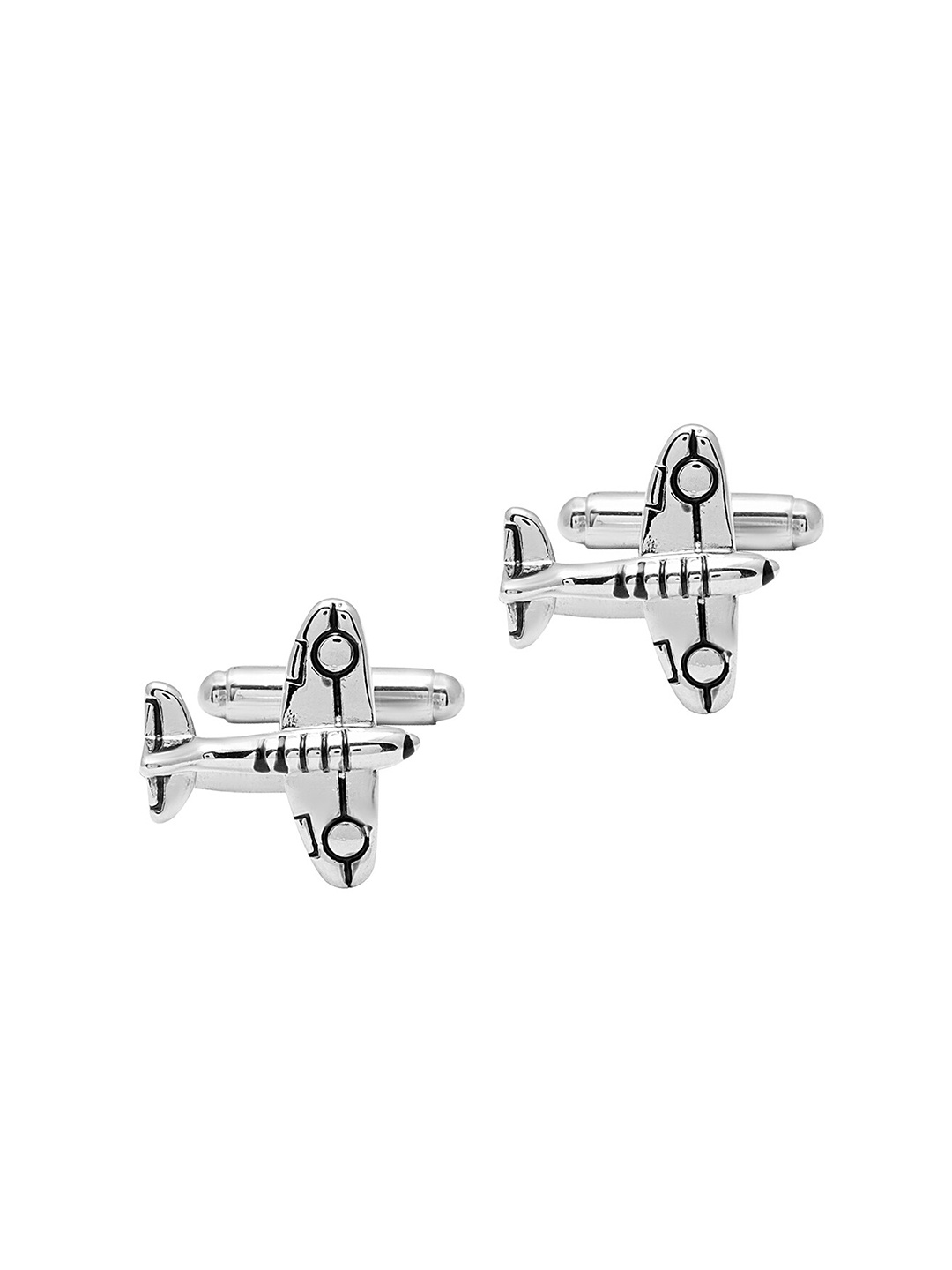 

bodha Silver-Toned Contemporary Cufflink