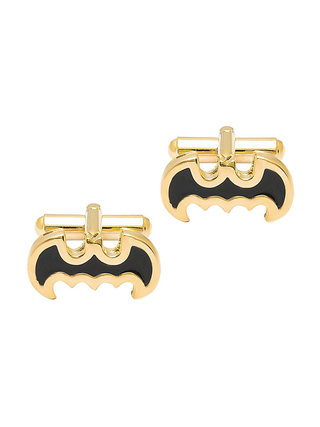 

bodha Gold-Toned & Black Geometric Cufflink