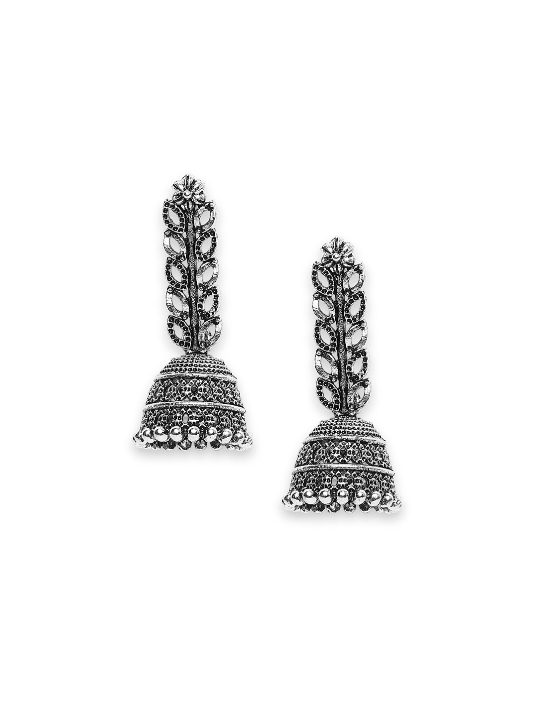 

SATCHEL Silver-Toned Contemporary Jhumkas Earrings