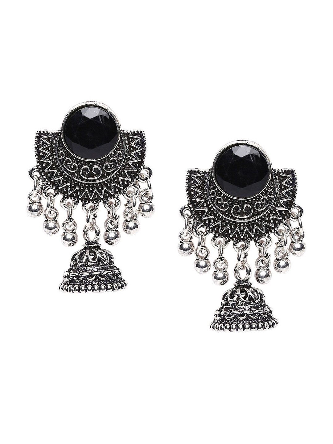 

SATCHEL Silver-Toned Contemporary Jhumkas Earrings