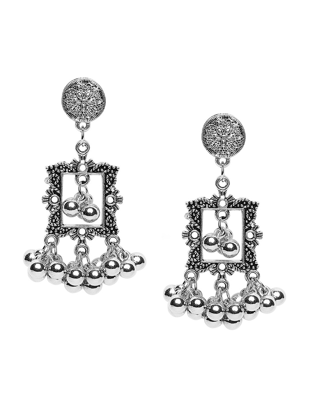 

SATCHEL Silver-Toned Contemporary Drop Earrings