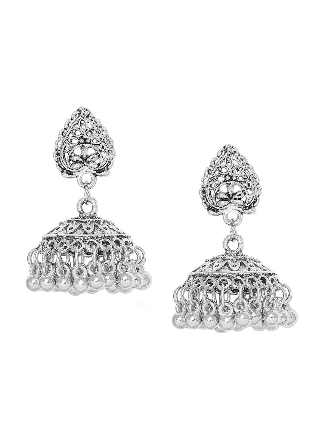 

SATCHEL Silver-Toned Contemporary Jhumkas Earrings