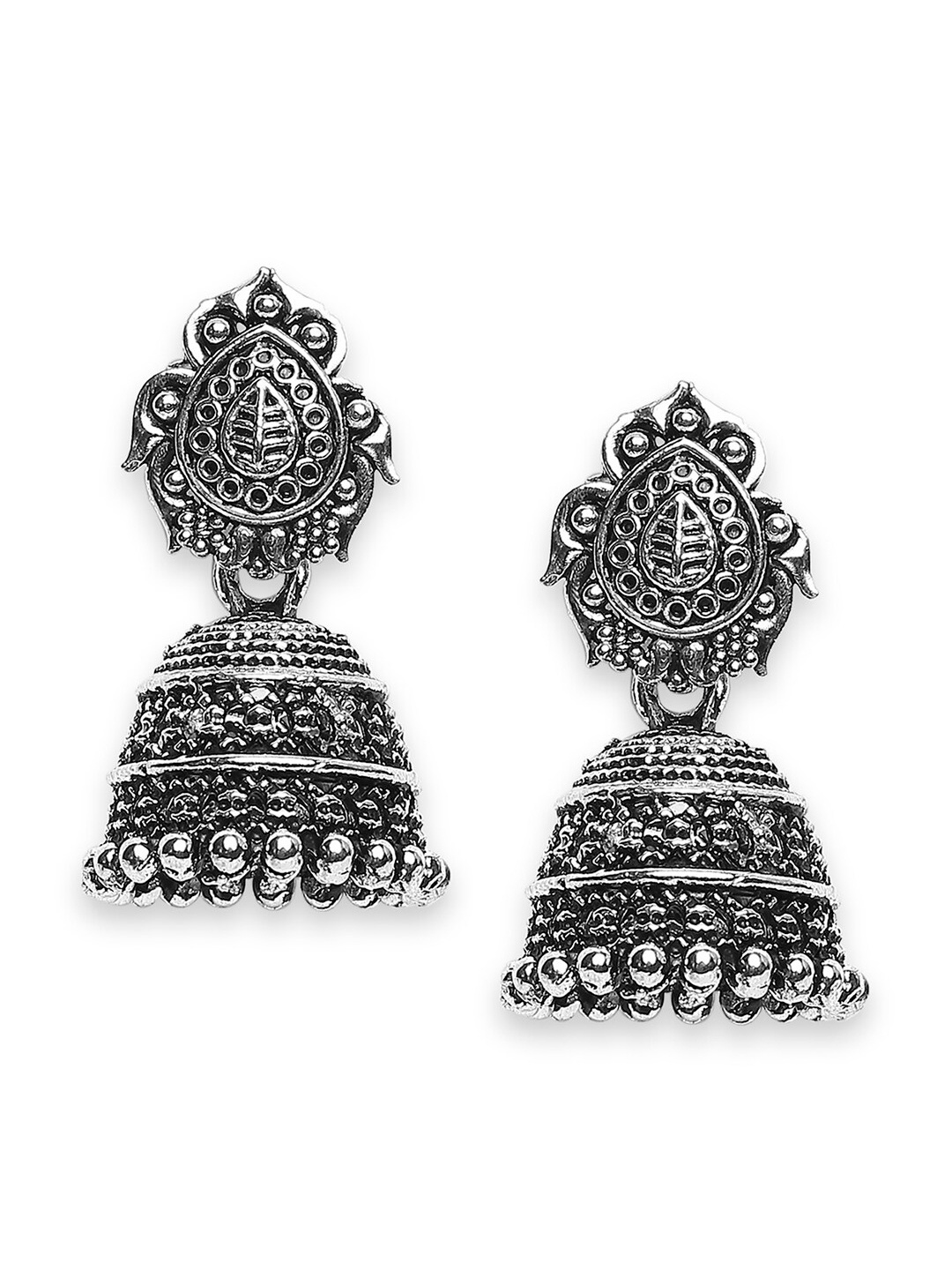 

SATCHEL Silver-Toned Contemporary Jhumkas Earrings