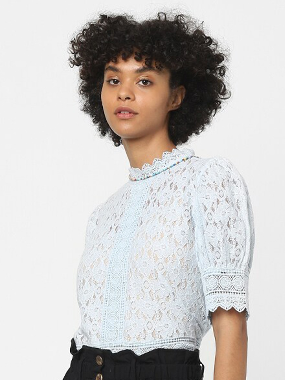 

ONLY Blue & billowing sail Floral Top