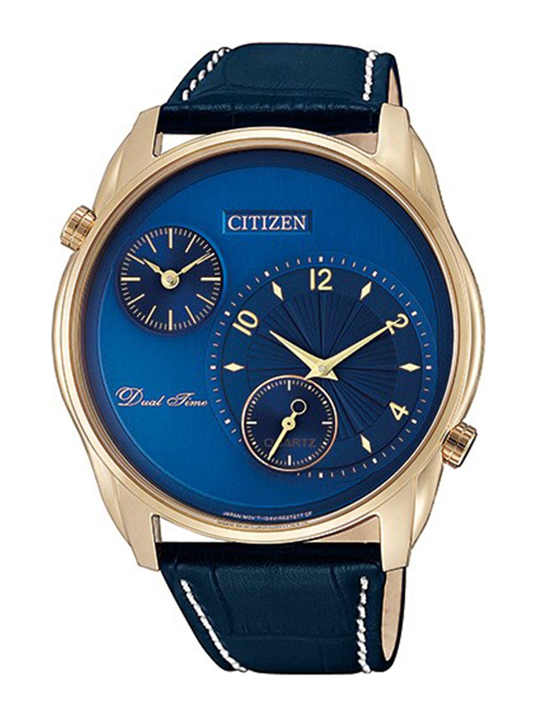 

Citizen Men Blue Dial & Blue Leather Bracelet Style Straps Analogue Watch AO3033-00L