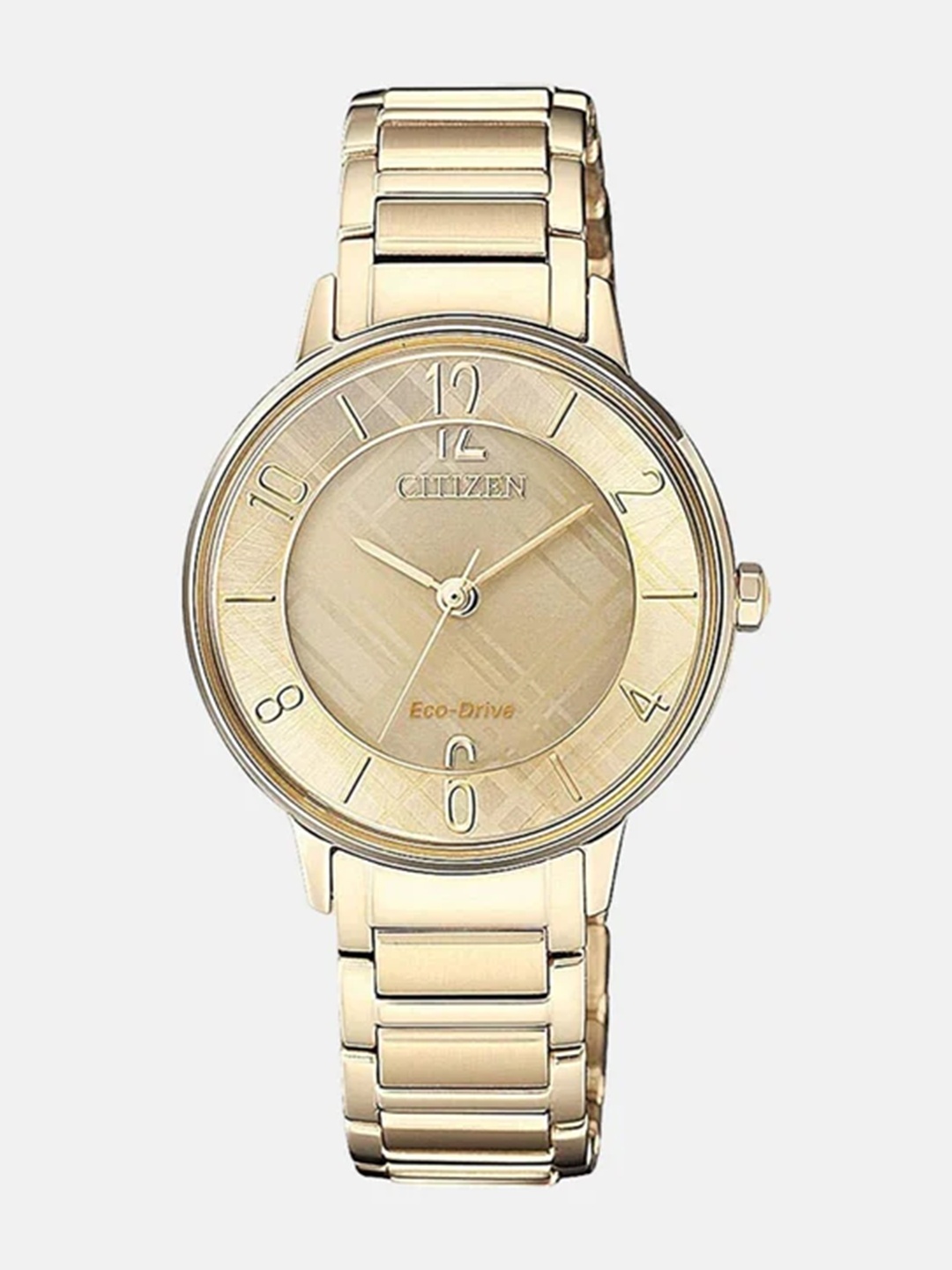 

Citizen Women Gold-Toned Dial & Stainless Steel Bracelet Style Straps Analogue Watch