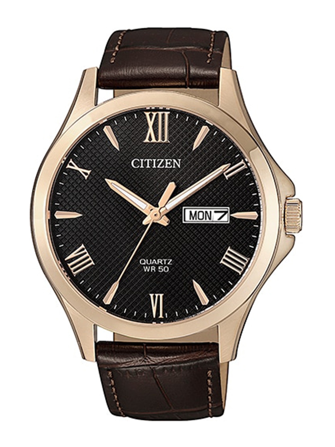 

Citizen Men Grey & Brown Dial Leather Bracelet Style Straps Analogue Watch