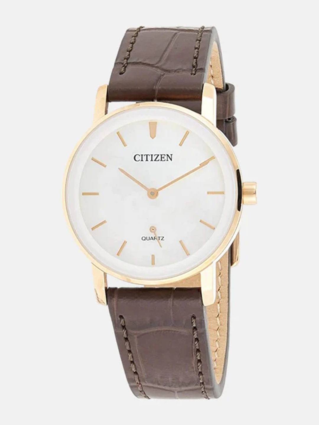 

Citizen Women Multicoloured Printed Dial & Brown Leather Textured Straps Analogue Watch EQ9063-04D, Multi