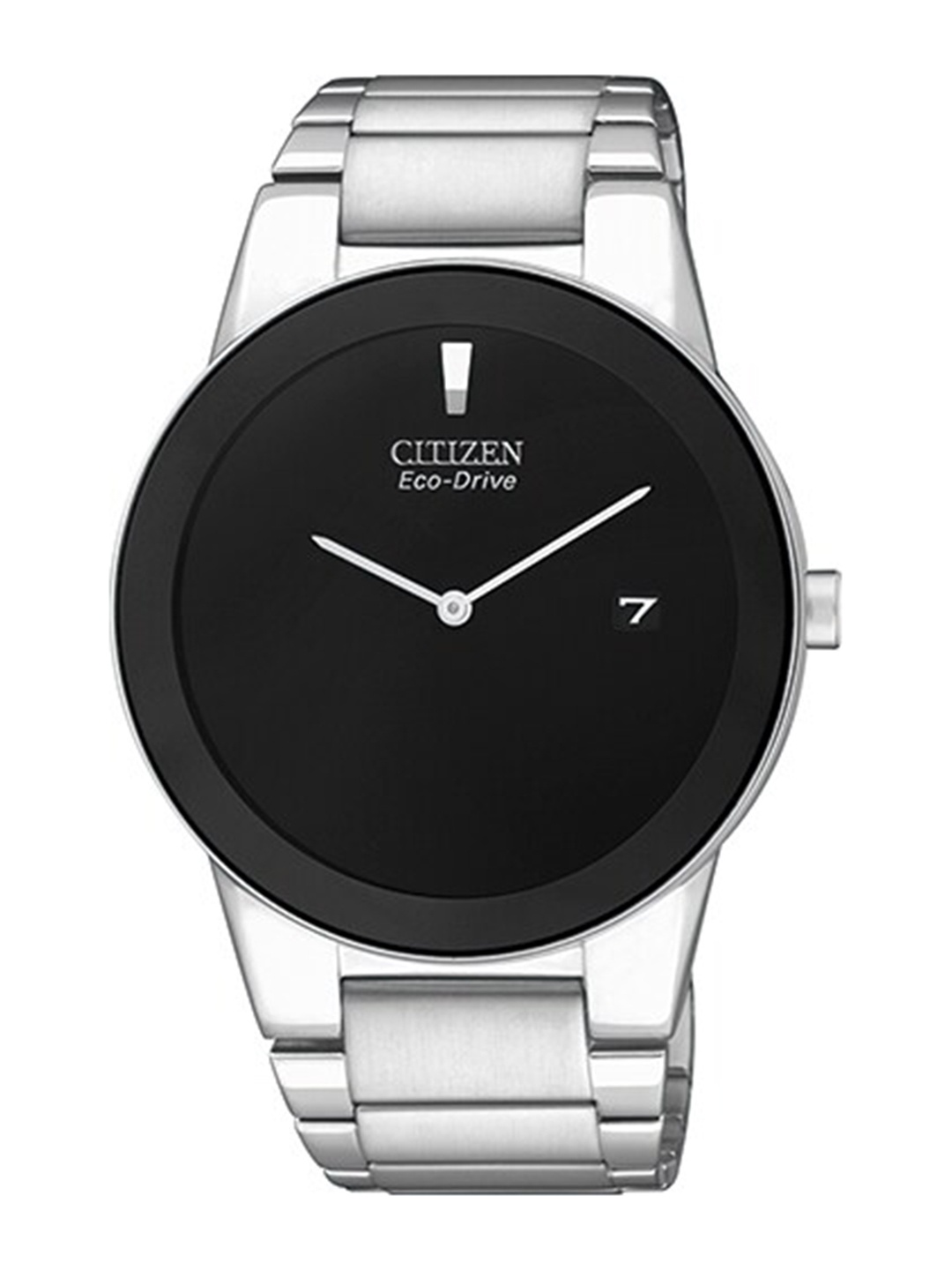 

Citizen Men Black Dial & Silver Toned Stainless Steel Bracelet Style Straps Analogue Automatic Light Powered Watch