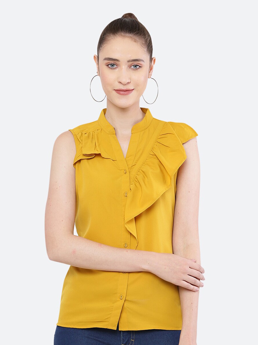 

BLUE CHIC Women Mustard Relaxed Casual Shirt