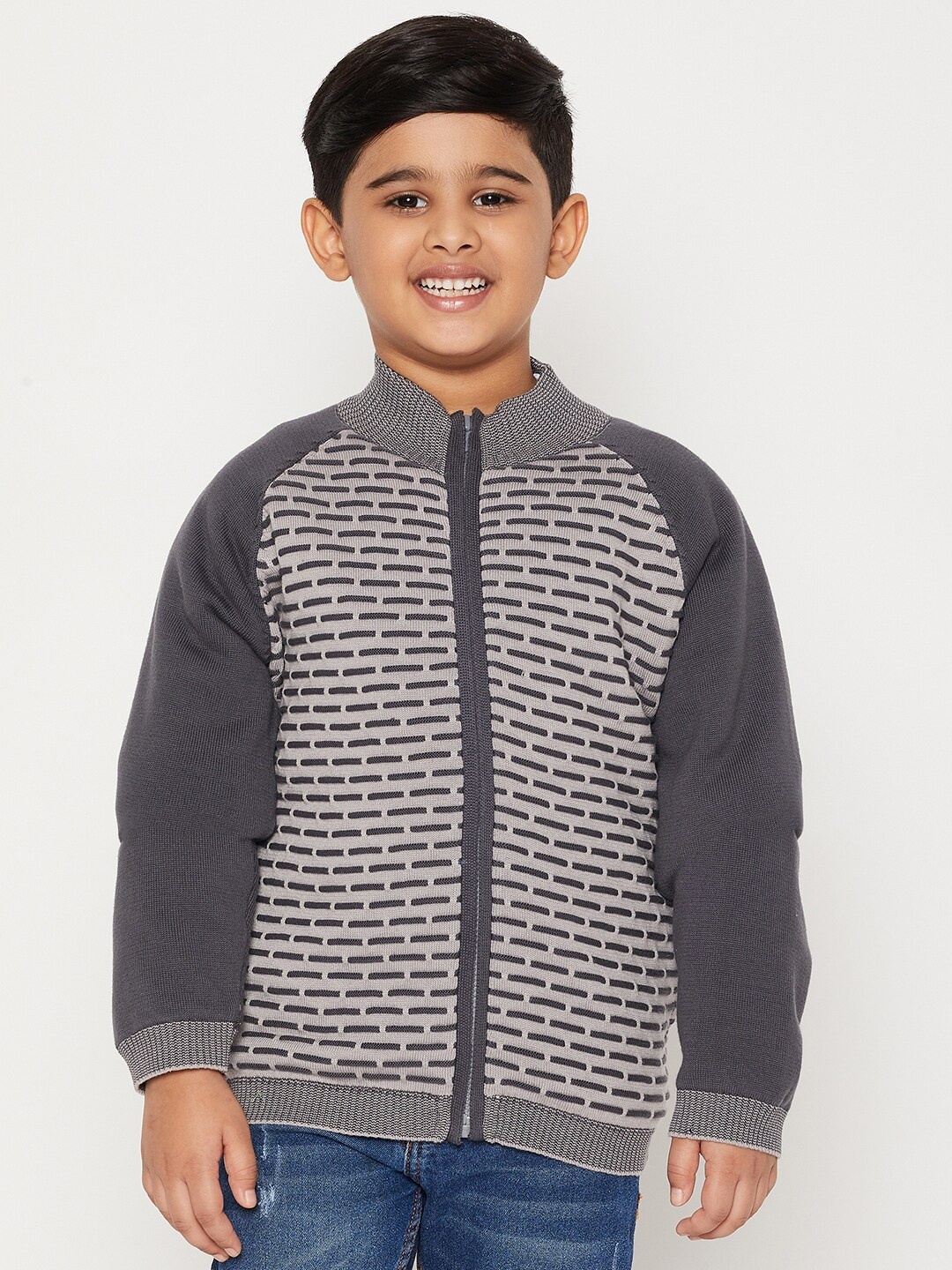 

JWAAQ Boys Grey Winter long sleeves open front Sweater