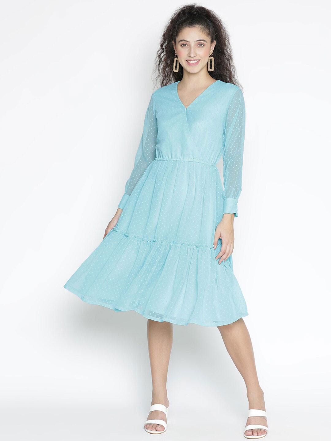 

DRAAX Fashions Blue Chiffon Dress