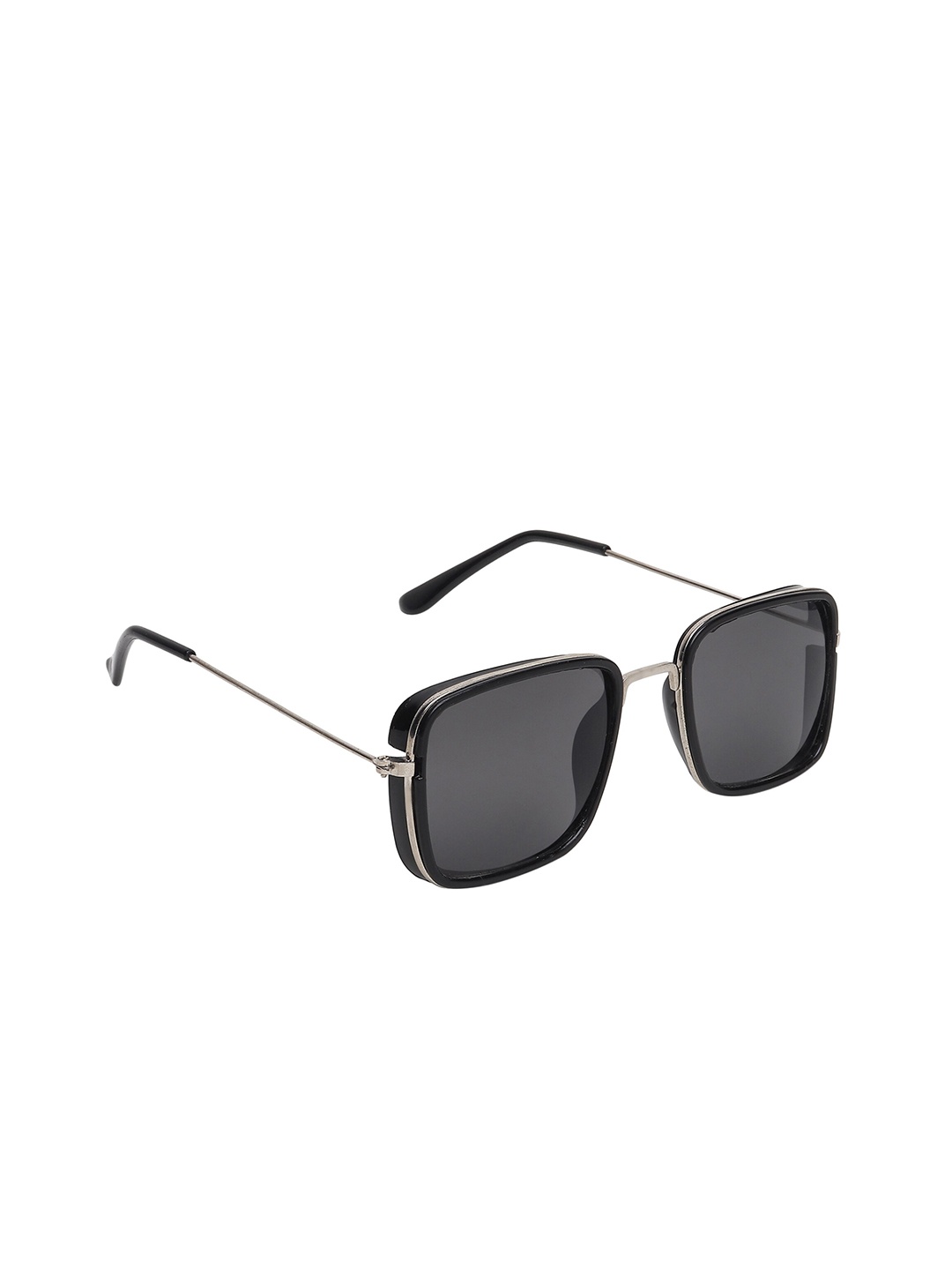 

GARTH Unisex Black Lens & Gold-Toned Square Sunglasses with UV Protected Lens