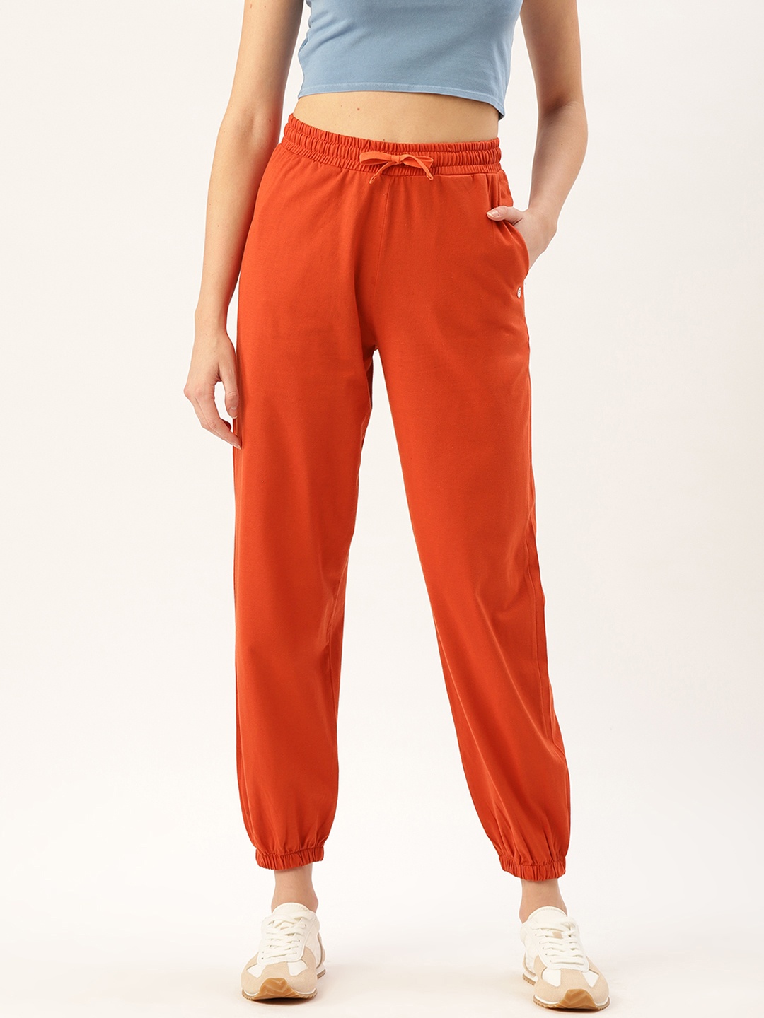 

FEMEA Women Rust Solid Joggers