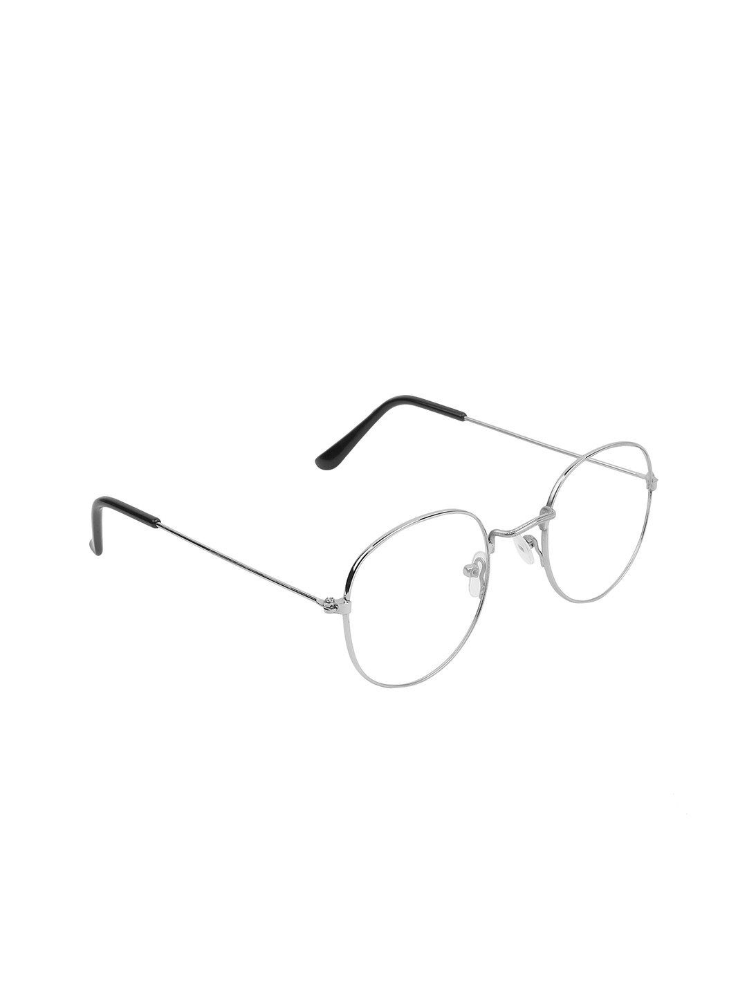 

GARTH Unisex Clear Lens & Silver-Toned Round Sunglasses with UV Protected Lens