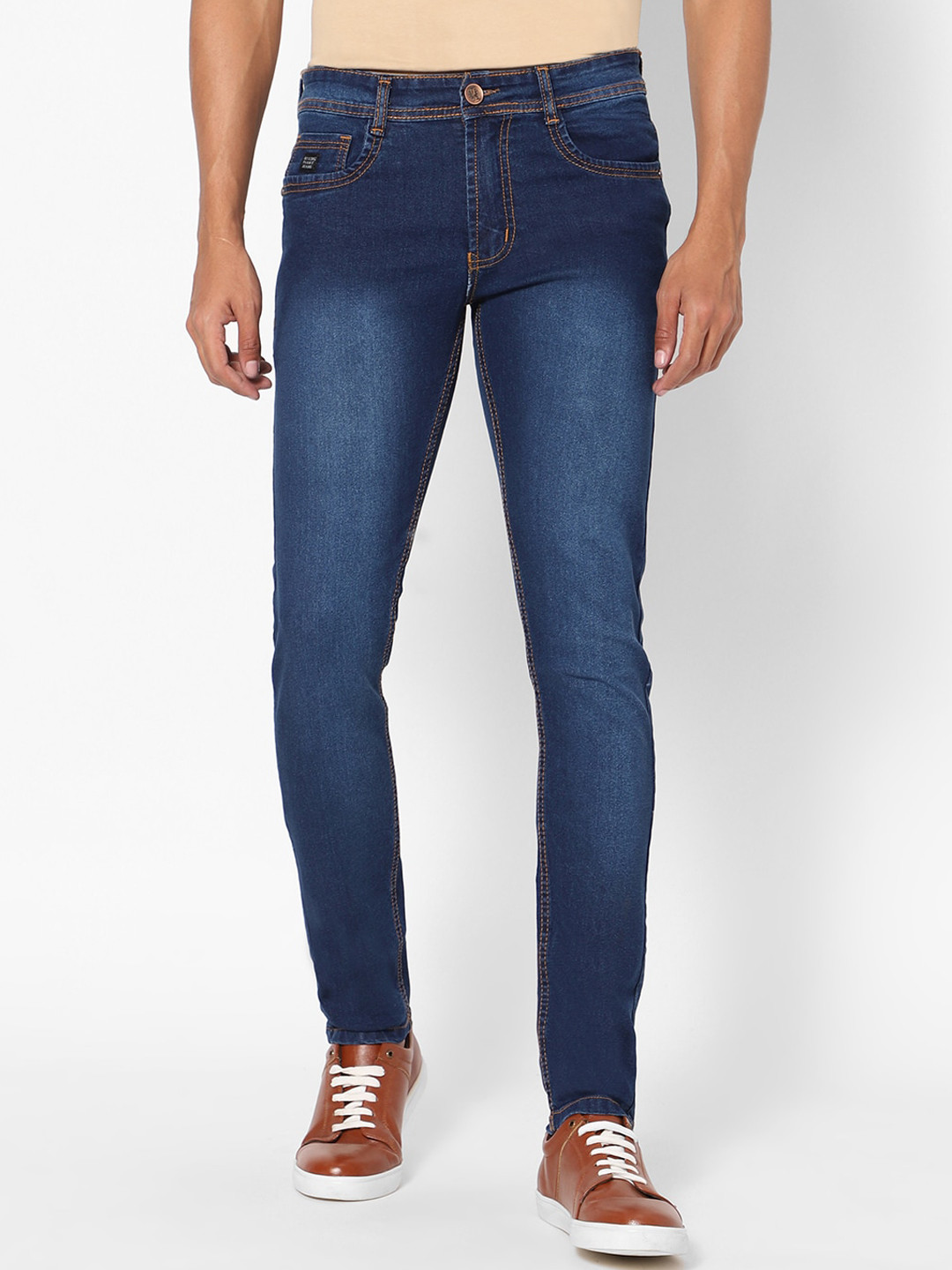 

ROCKING SWAMY Men Navy Blue Slim Fit Heavy Fade Stretchable Jeans