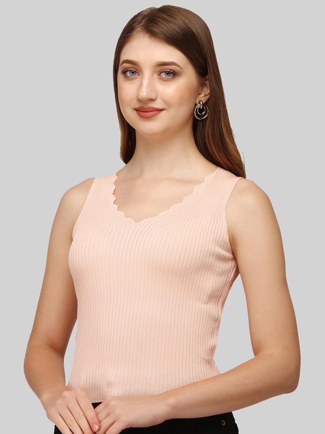 

HSR Rose Pink V-neck Tank Top