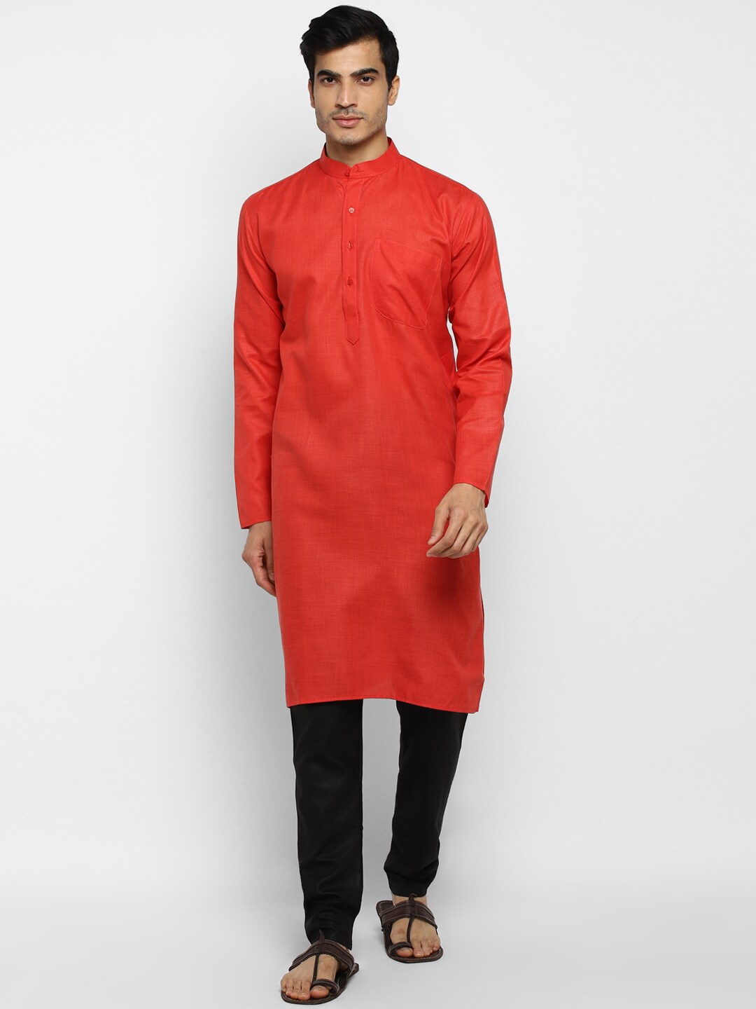 

ROYAL KURTA Men Red Summer Sheers Kurta