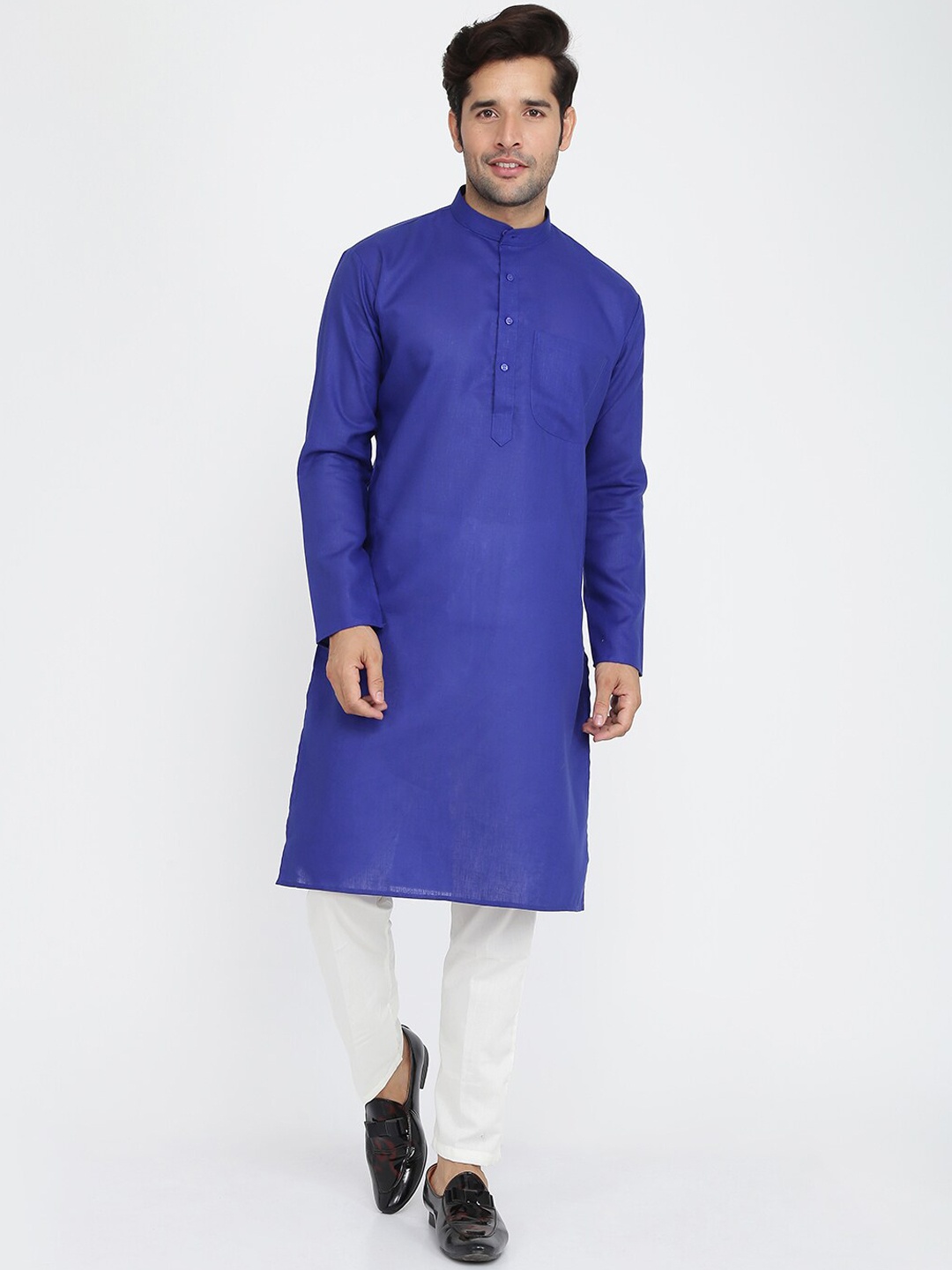 

ROYAL KURTA Men Blue Summer Sheers Kurta