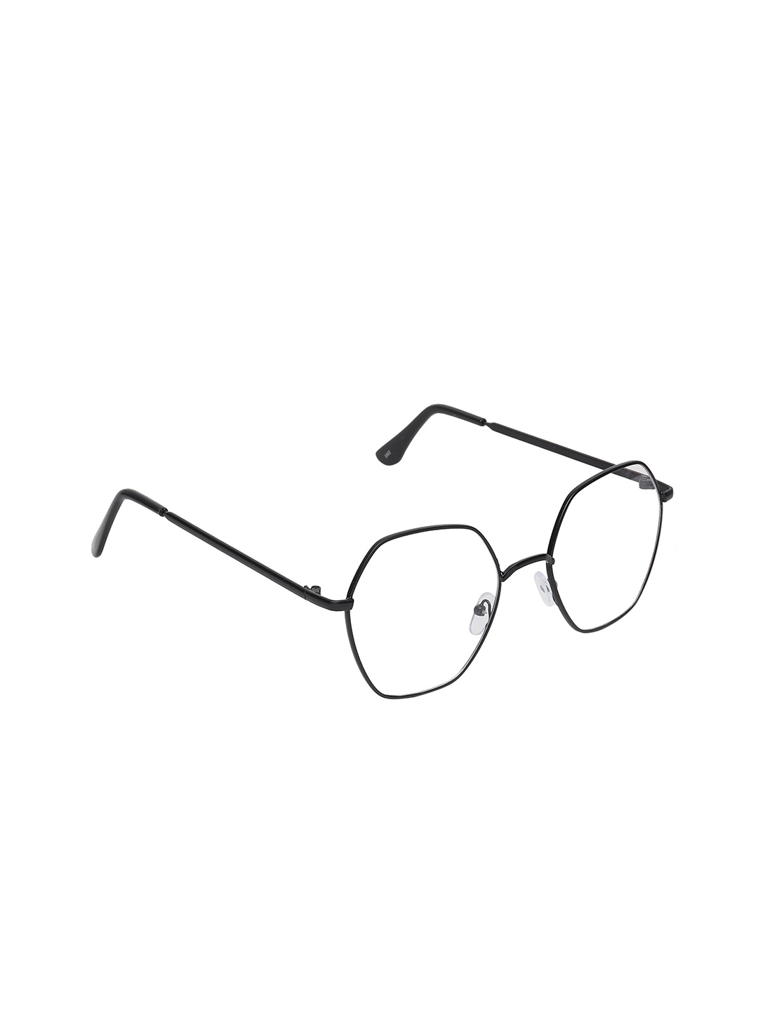 

GARTH Unisex Clear Lens & Black Round Sunglasses with UV Protected Lens, Transparent