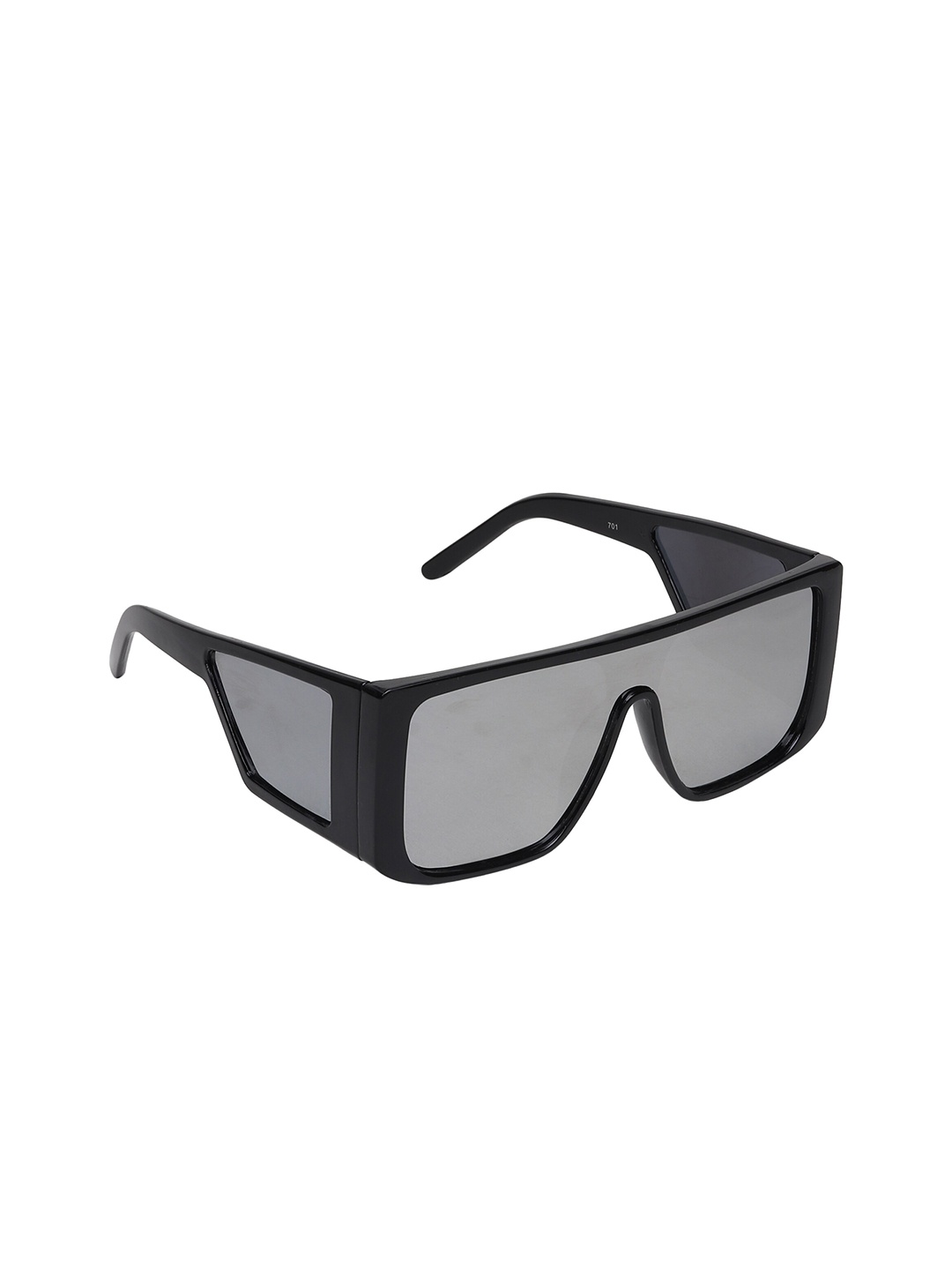 

GARTH Unisex Silver Lens & Black Square Sunglasses with UV Protected Lens