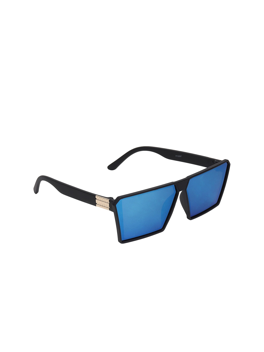 

GARTH Unisex Blue Lens & Black Square Sunglasses with UV Protected Lens