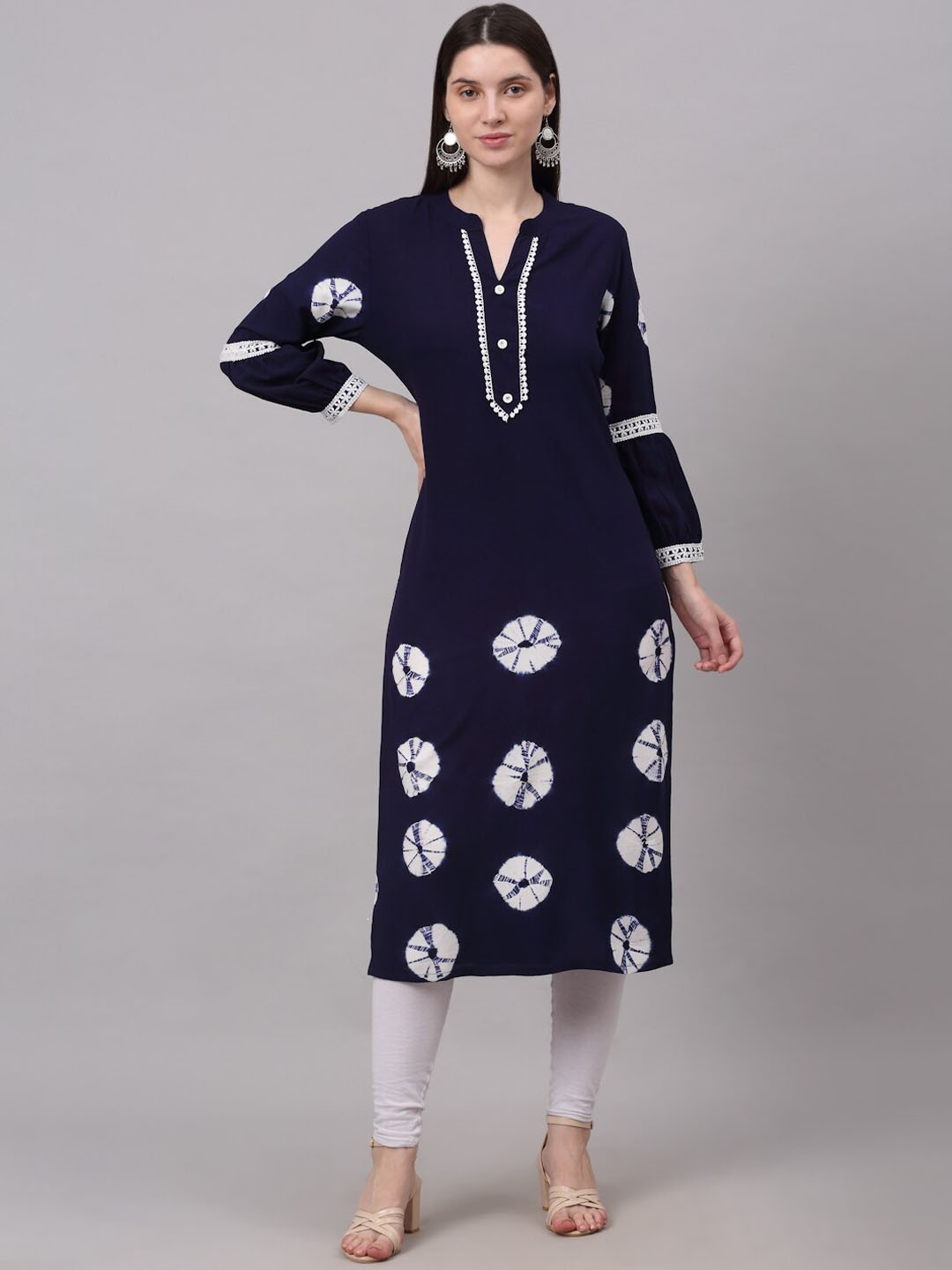 

KALINI Women Navy Blue Printed Kurta